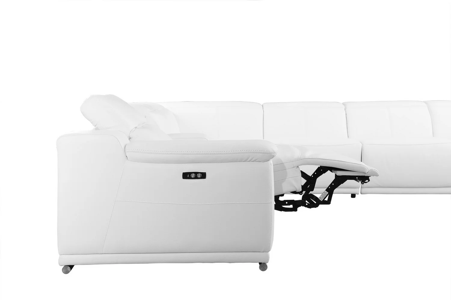 White Power Reclining 8PC Sectional By Homeroots - 366365 - Image 4