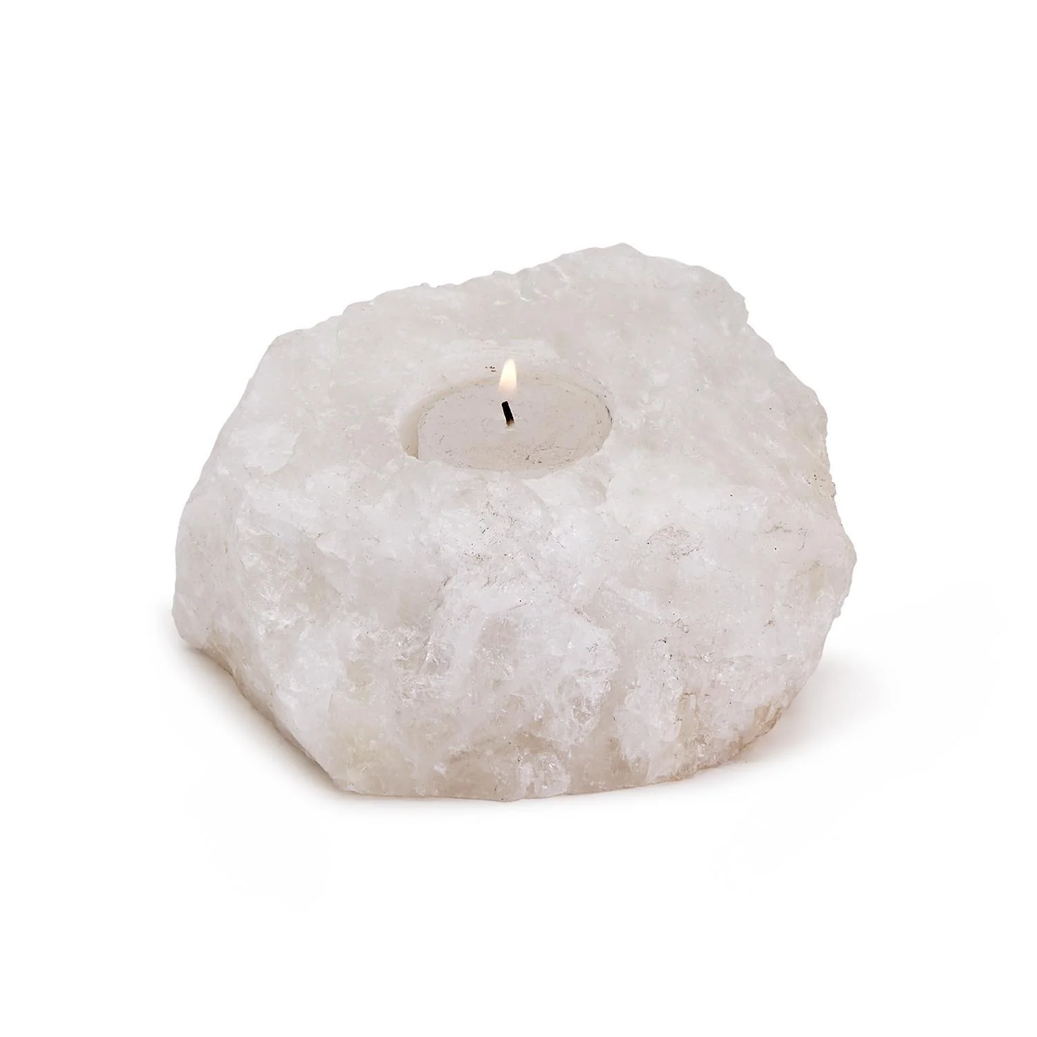 White Quartz Crystal Tealight Candle Holder Set Of 4 By Tozai Home - Image 3