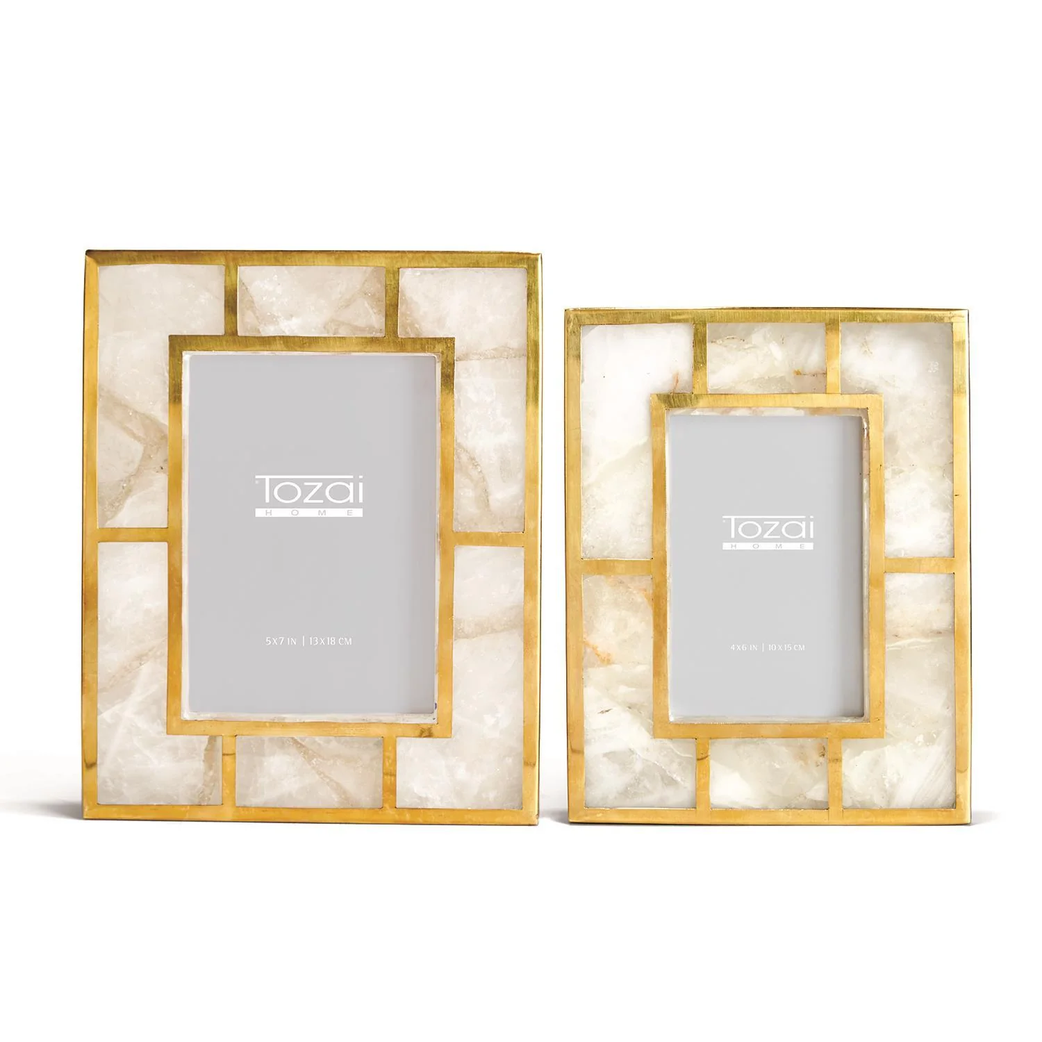 White Quartz Photo Frame Incl 2 Sizes Set Of 4 By Tozai Home - Image 2