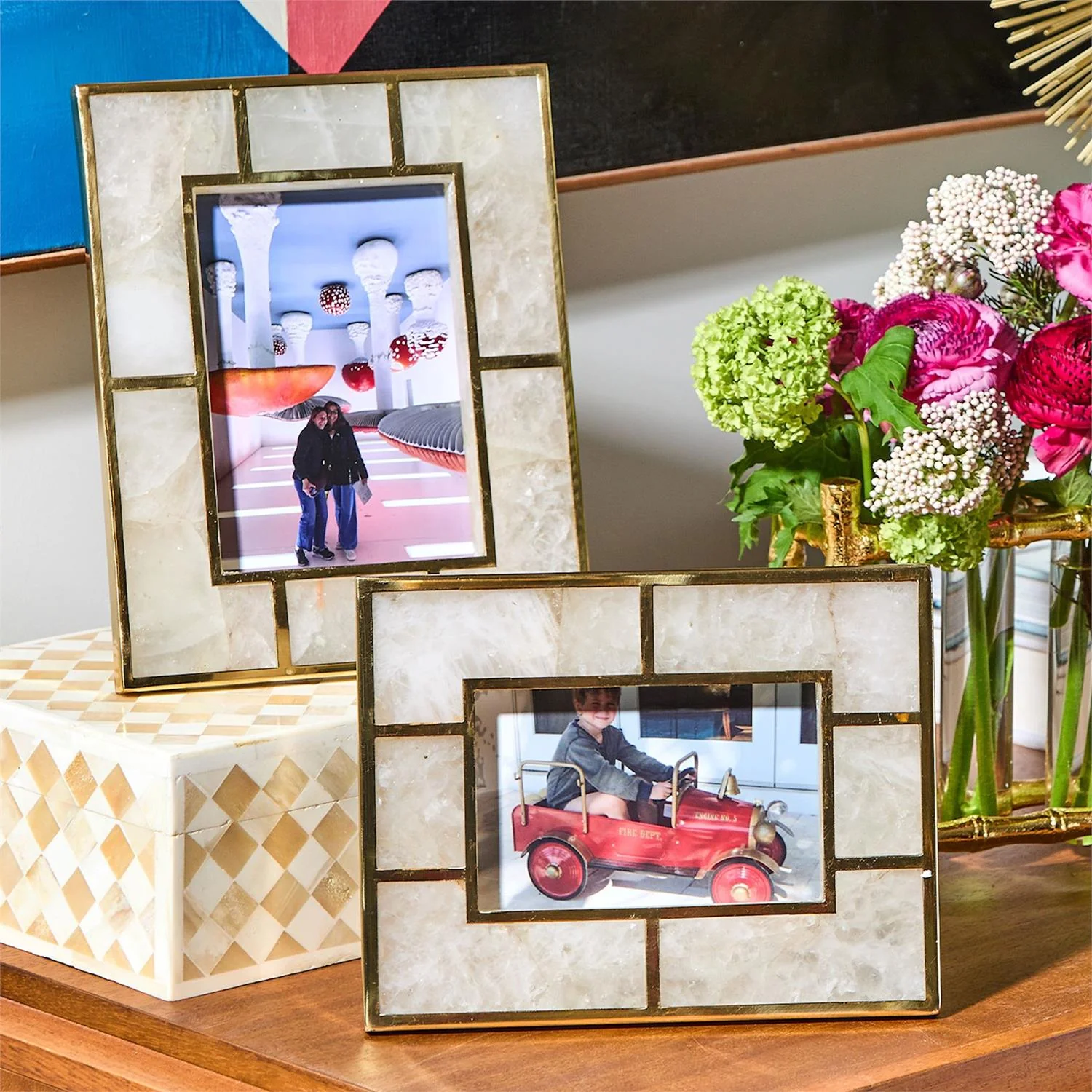 White Quartz Photo Frame Incl 2 Sizes Set Of 4 By Tozai Home - Image 4
