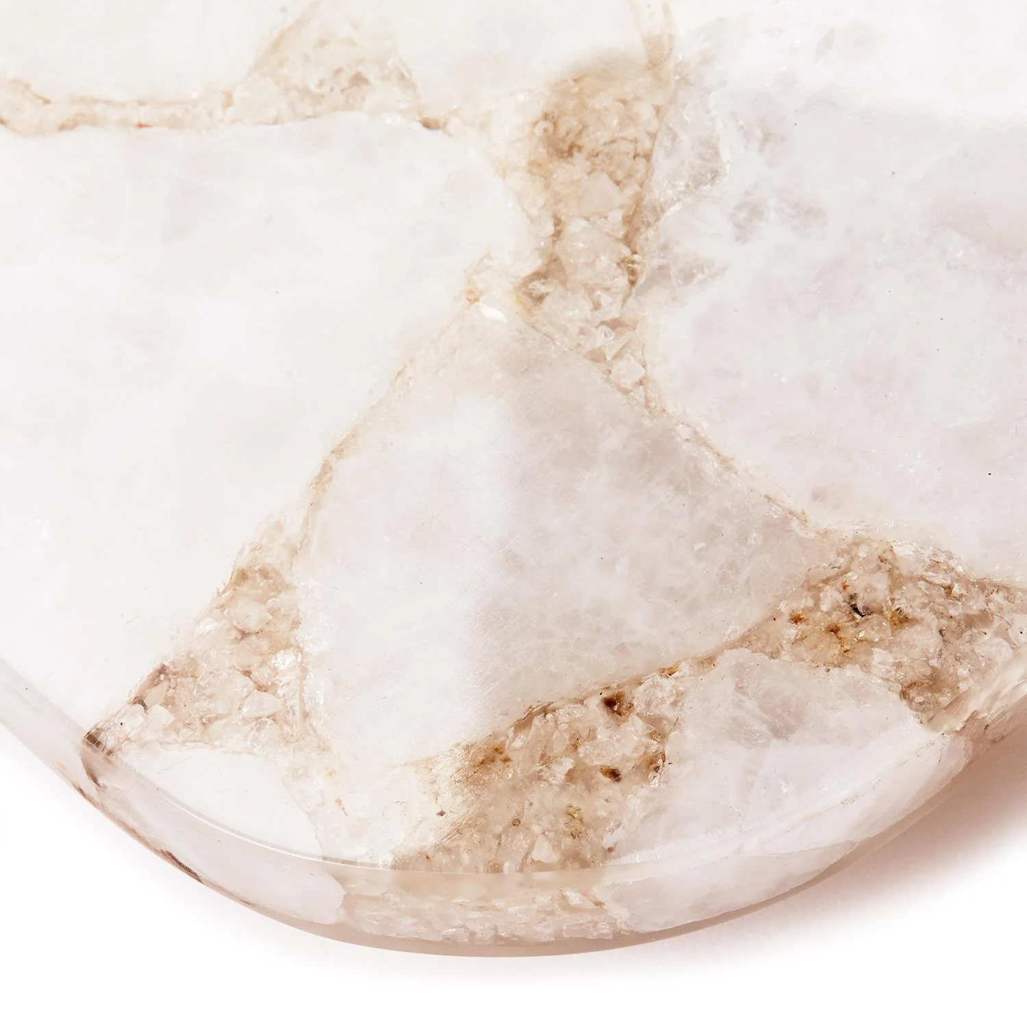 White Quartz Round Edge w Silver Feet Tray Set Of 4 By Tozai Home - Image 4