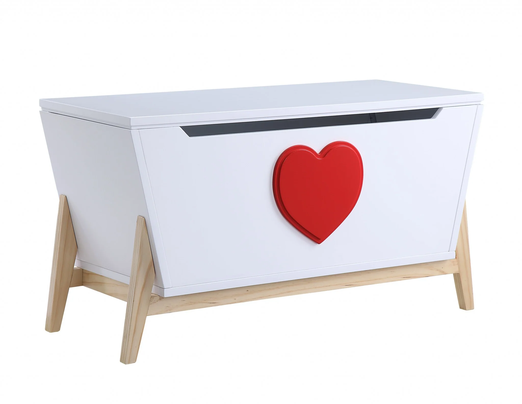White Red Wood Youth Chest By Homeroots - Image 2