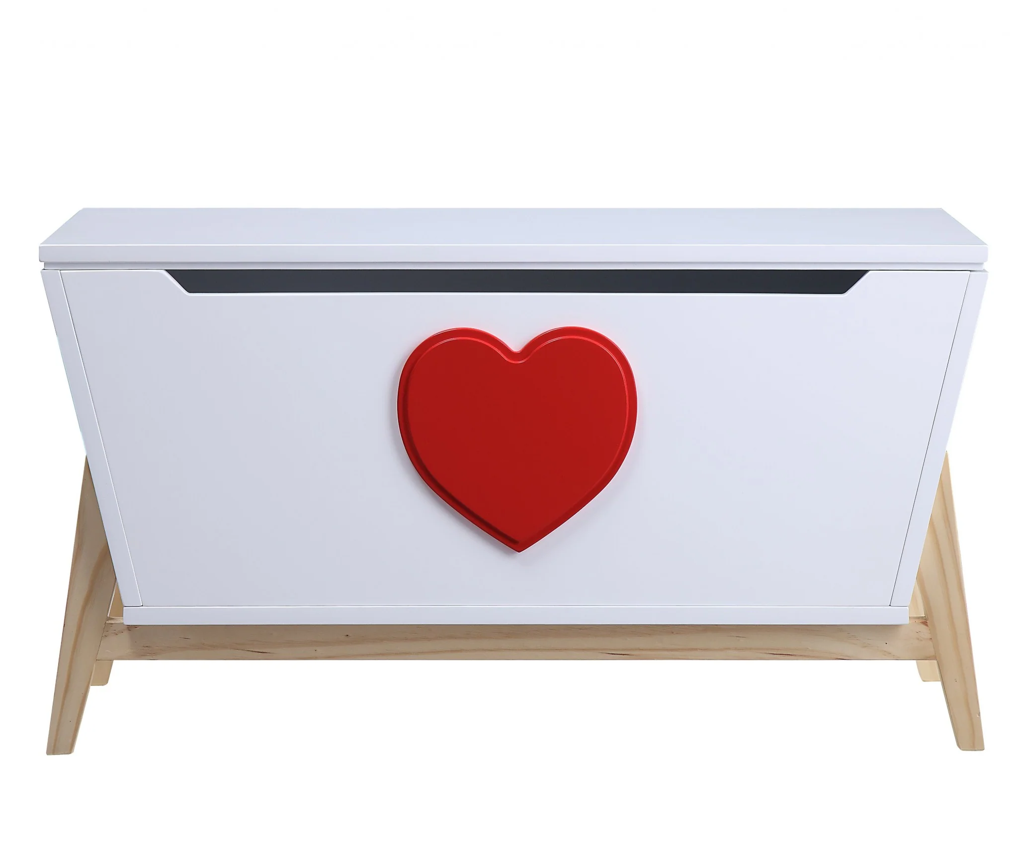 White Red Wood Youth Chest By Homeroots - Image 3