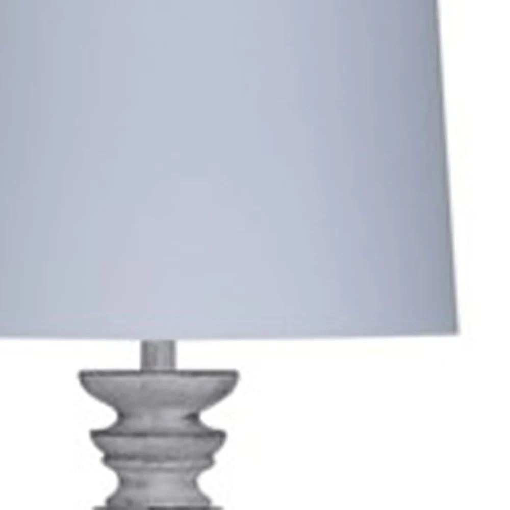 White Resin Floor Lamp With White Fabric Drum Shade By Homeroots - Image 4