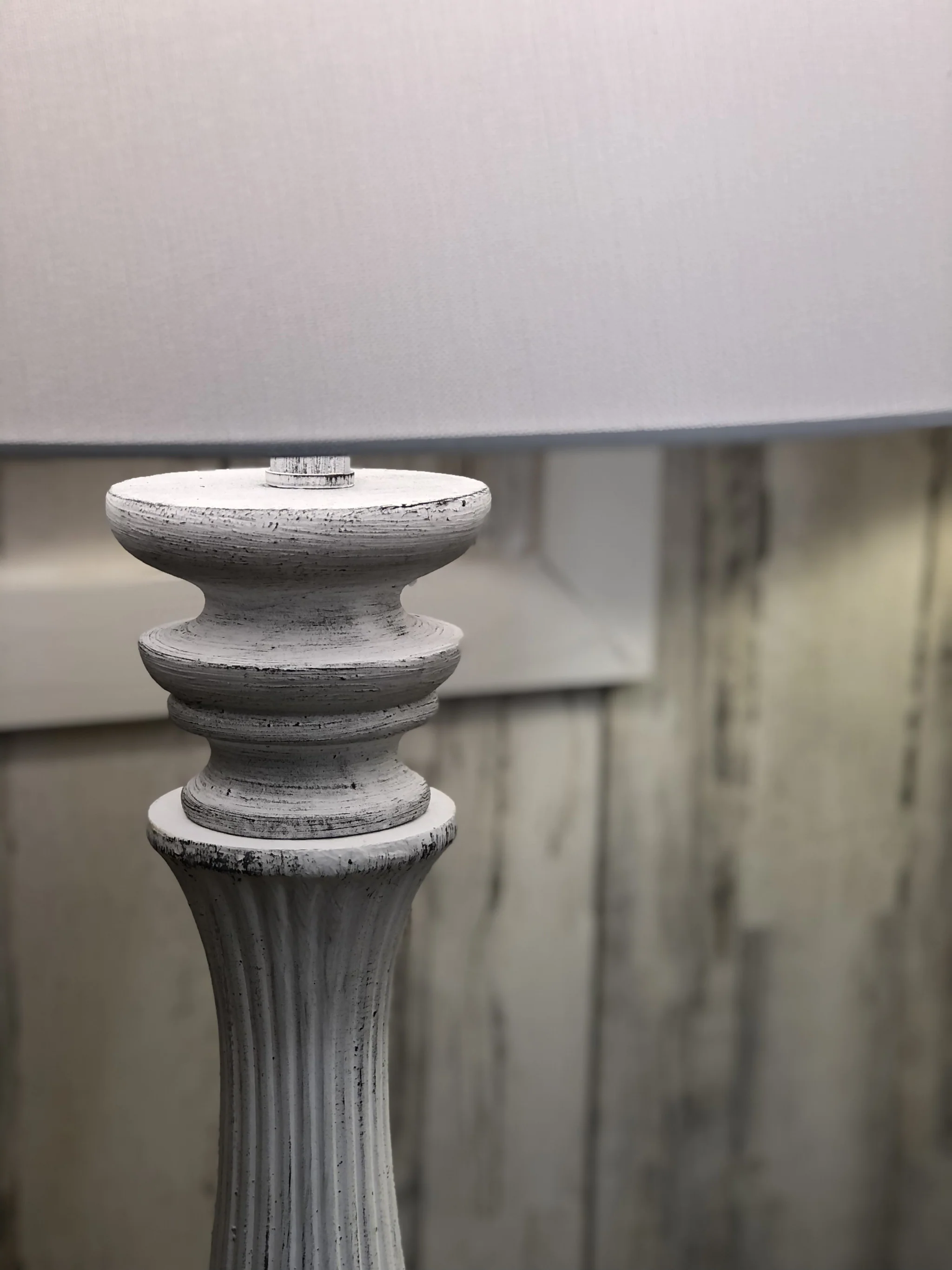 White Resin Floor Lamp With White Fabric Drum Shade By Homeroots - Image 5