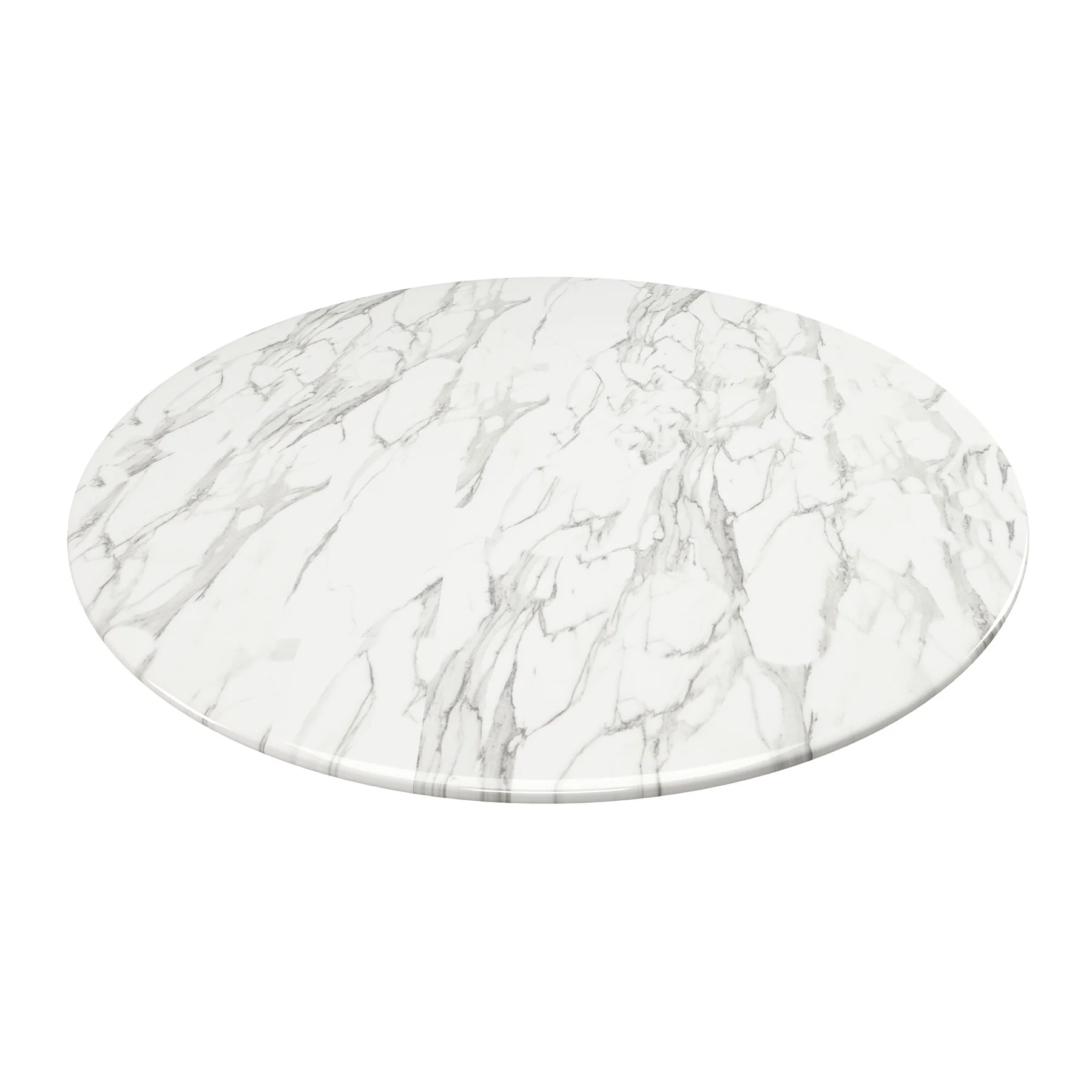 White Rounded Marble And Metal Pedestal Base Dining Table By Homeroots - Image 5