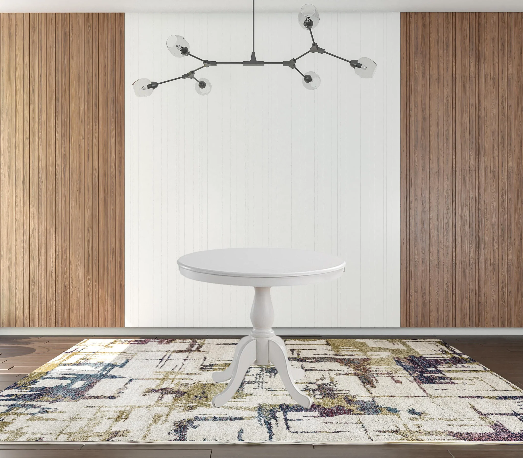 White Rounded Solid Manufactured Wood And Solid Wood Pedestal Base Dining Table By Homeroots - Image 2
