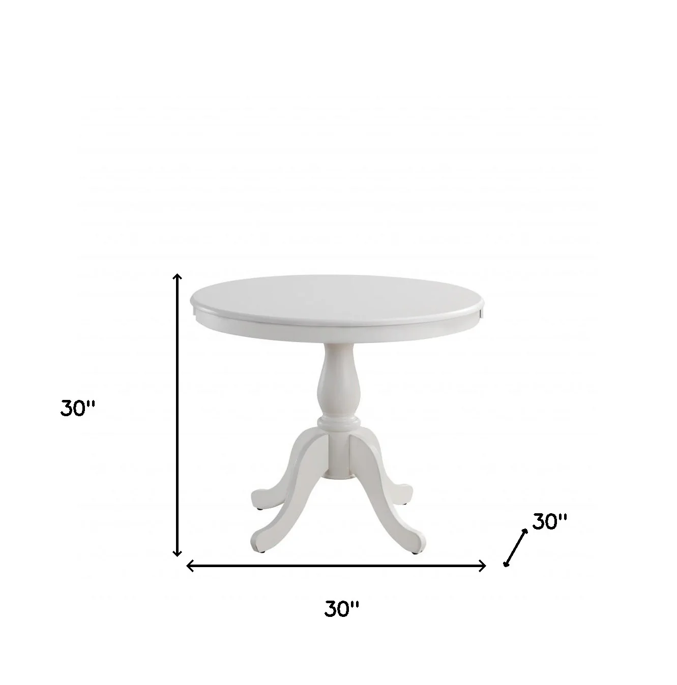 White Rounded Solid Manufactured Wood And Solid Wood Pedestal Base Dining Table By Homeroots - Image 5