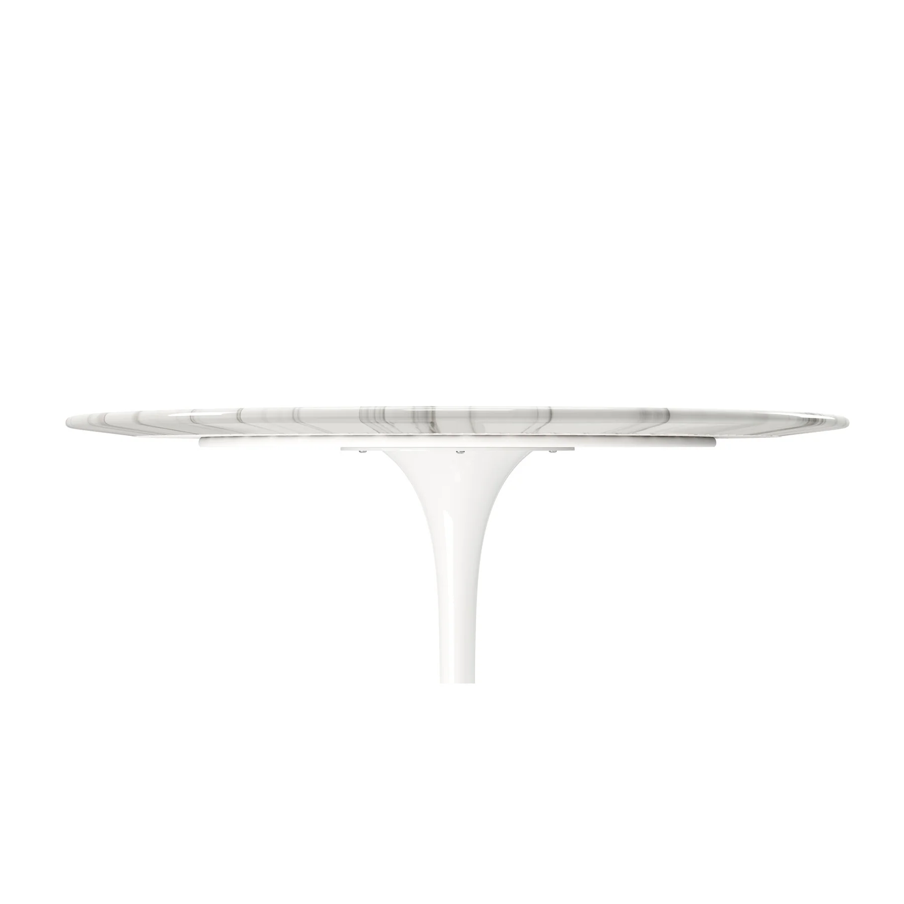 White Rounded Stone And Metal Pedestal Base Dining Table By Homeroots - Image 7