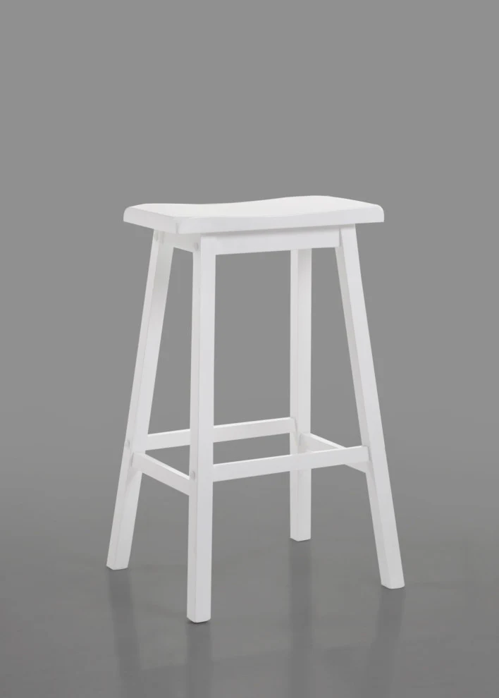White Rubber Wood Bar Stool (Set-) By Homeroots - Image 2