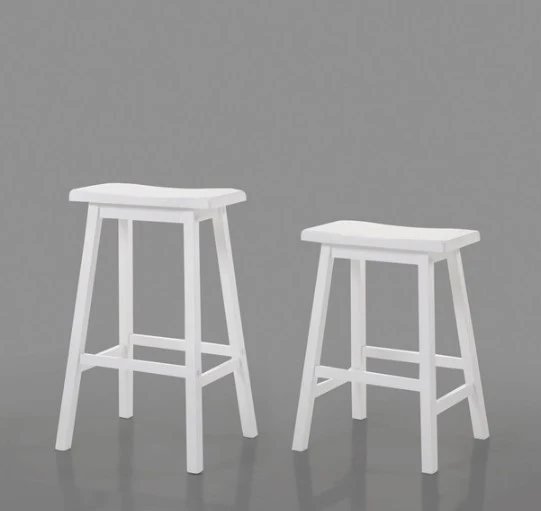 White Rubber Wood Bar Stool (Set-) By Homeroots - Image 3