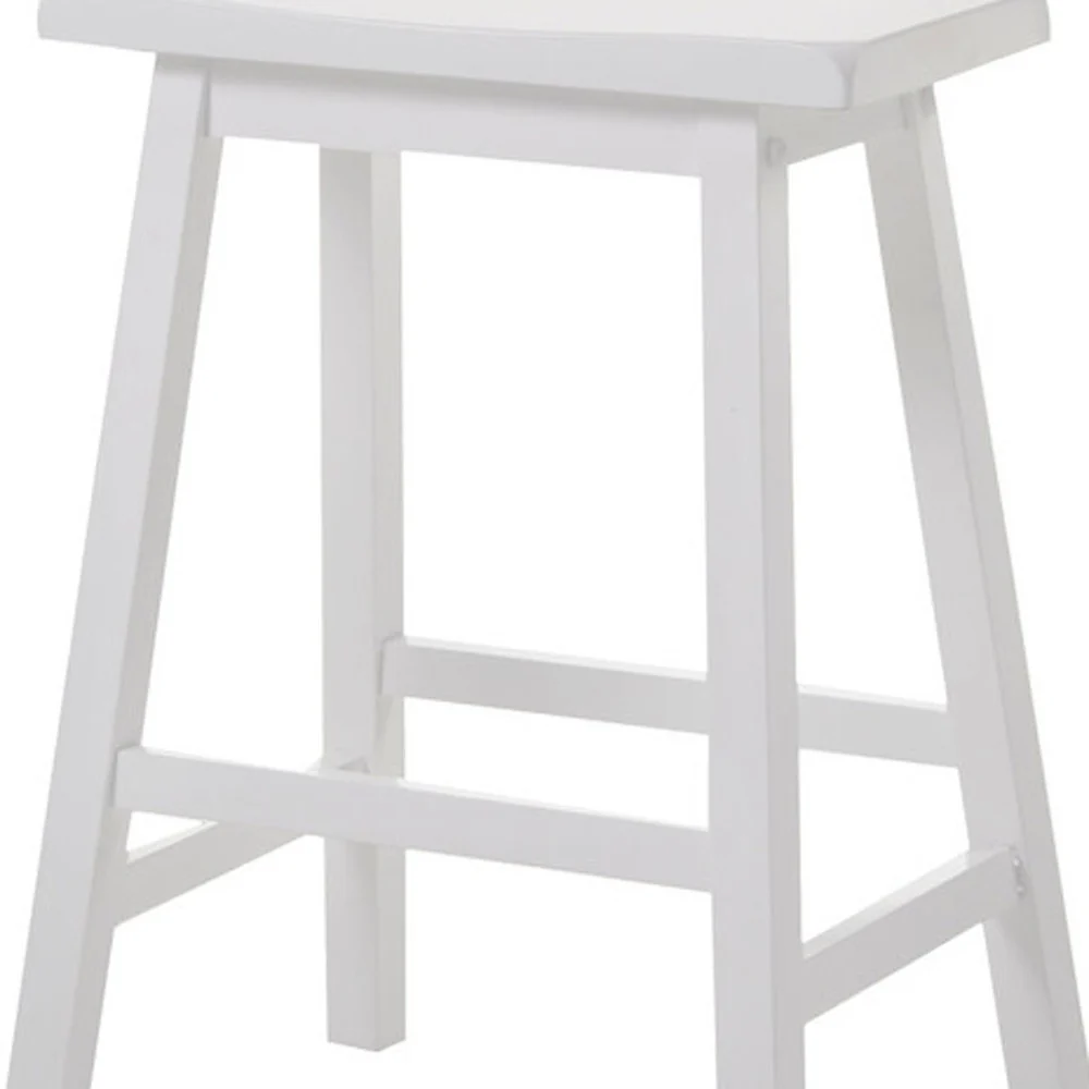 White Rubber Wood Bar Stool (Set-) By Homeroots - Image 4