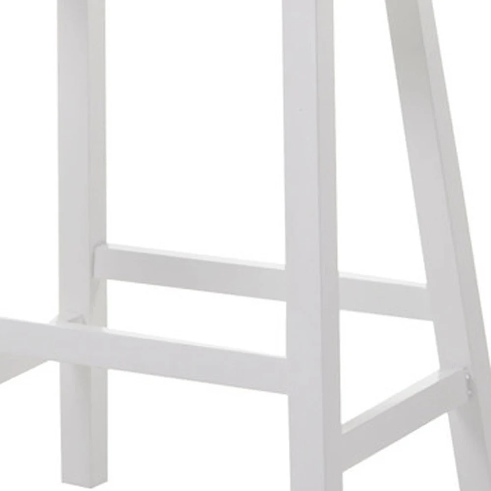 White Rubber Wood Bar Stool (Set-) By Homeroots - Image 5