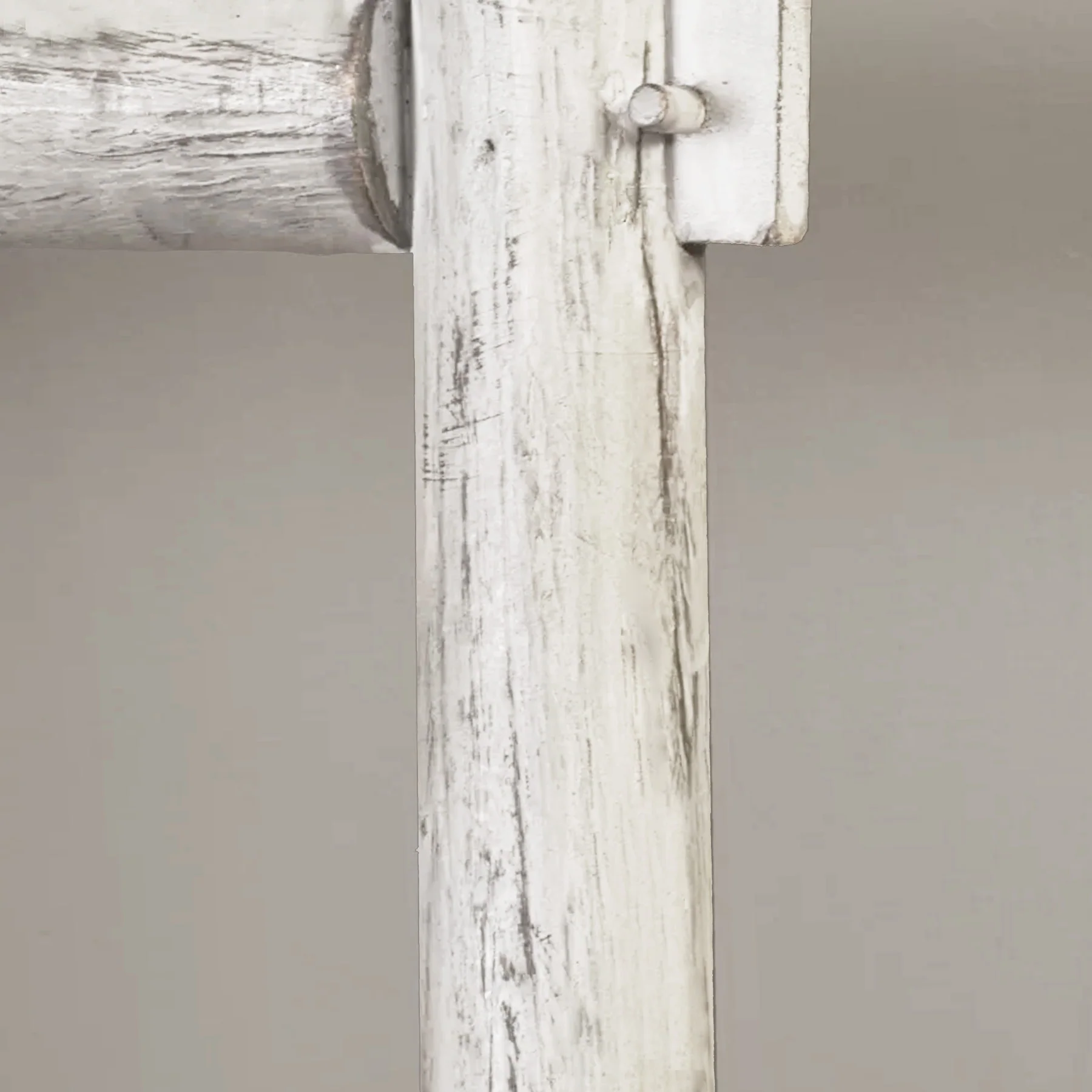 White Rustic Six Step Wood Ladder Shelf By Homeroots - Image 3