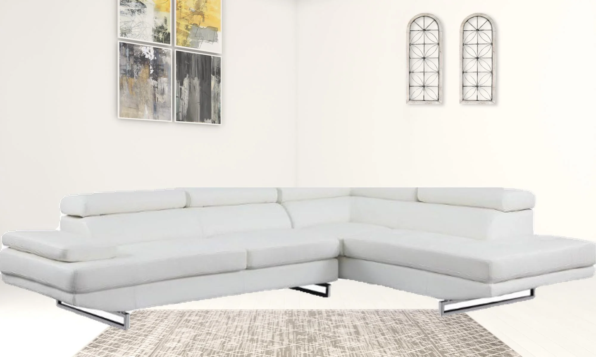 White Sectional RAF By Homeroots - Image 3