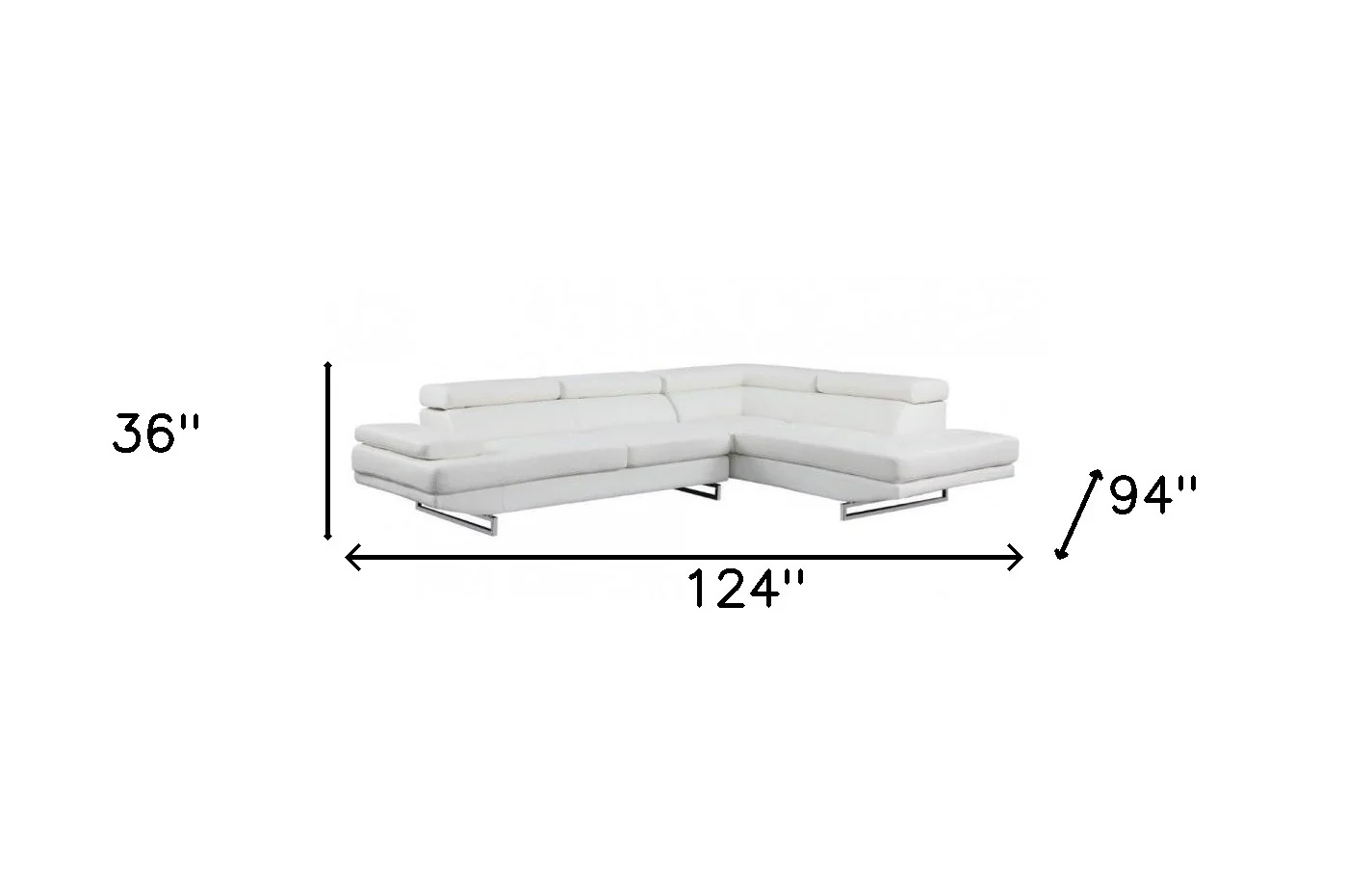 White Sectional RAF By Homeroots - Image 4