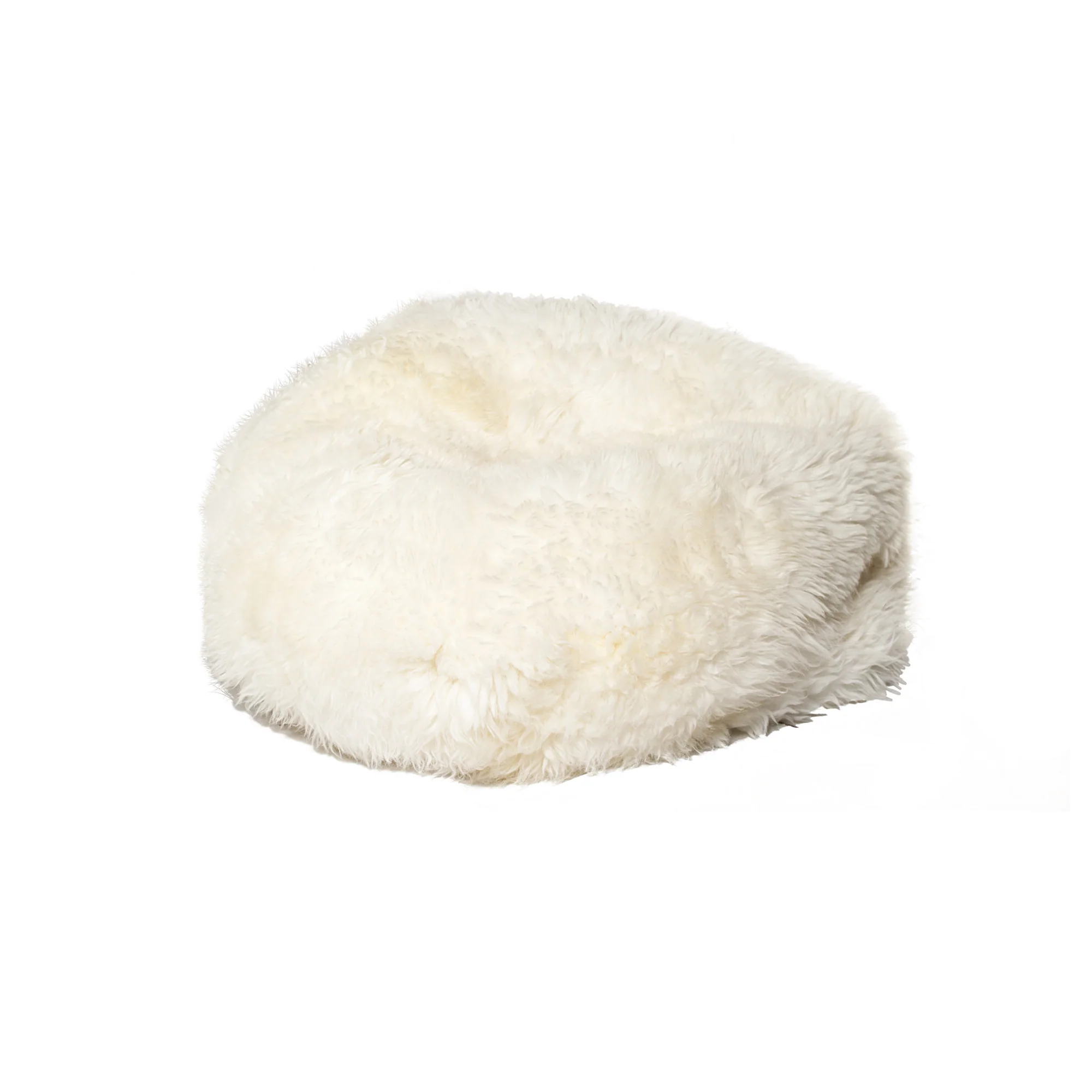 White Short-Hair Sheepskin Bean Bag By Homeroots - Image 3