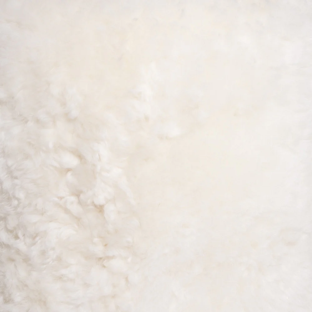 White Short-Hair Sheepskin - Stump Pouf By Homeroots - Image 5