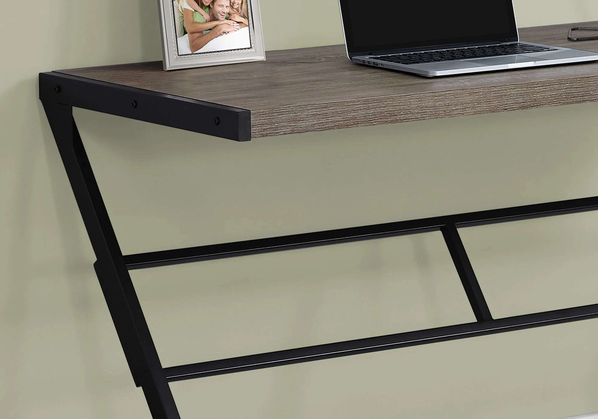 White Silver Mdf Metal Computer Desk By Homeroots - Image 6