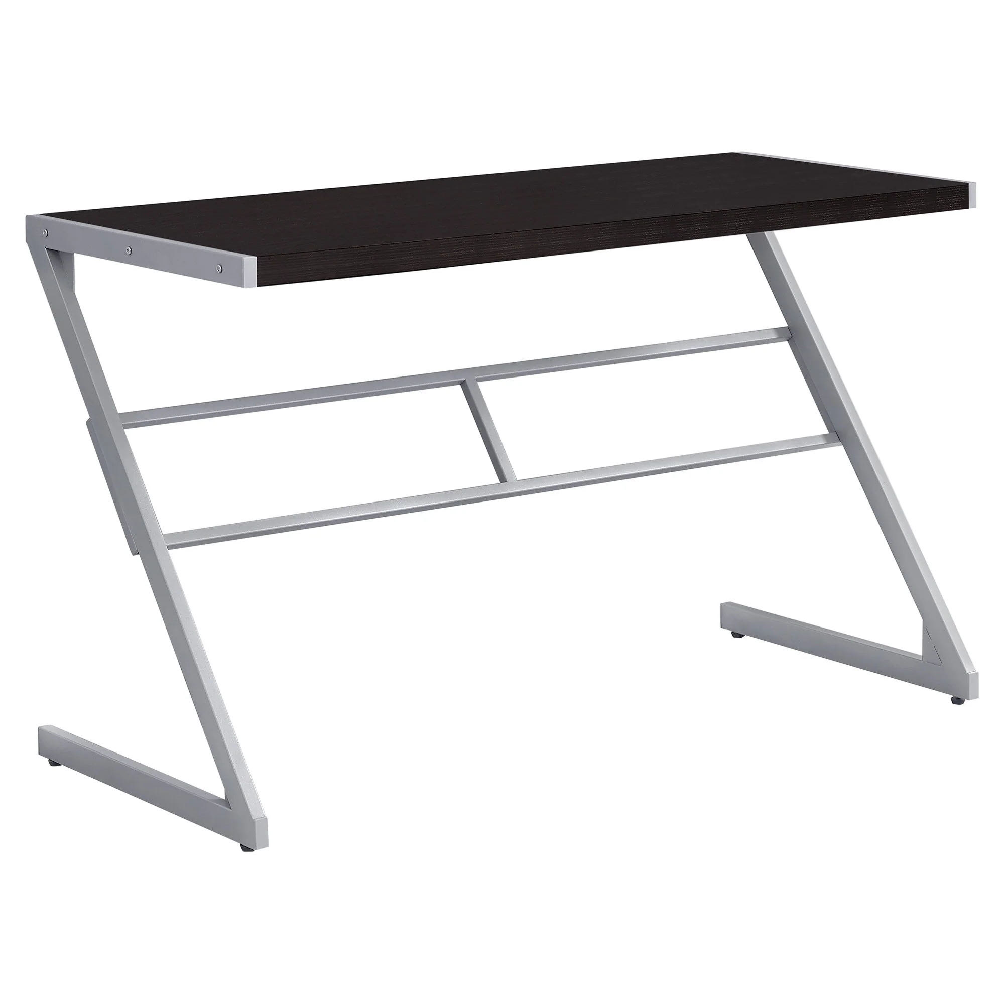 White Silver Mdf Metal Computer Desk By Homeroots - Image 9