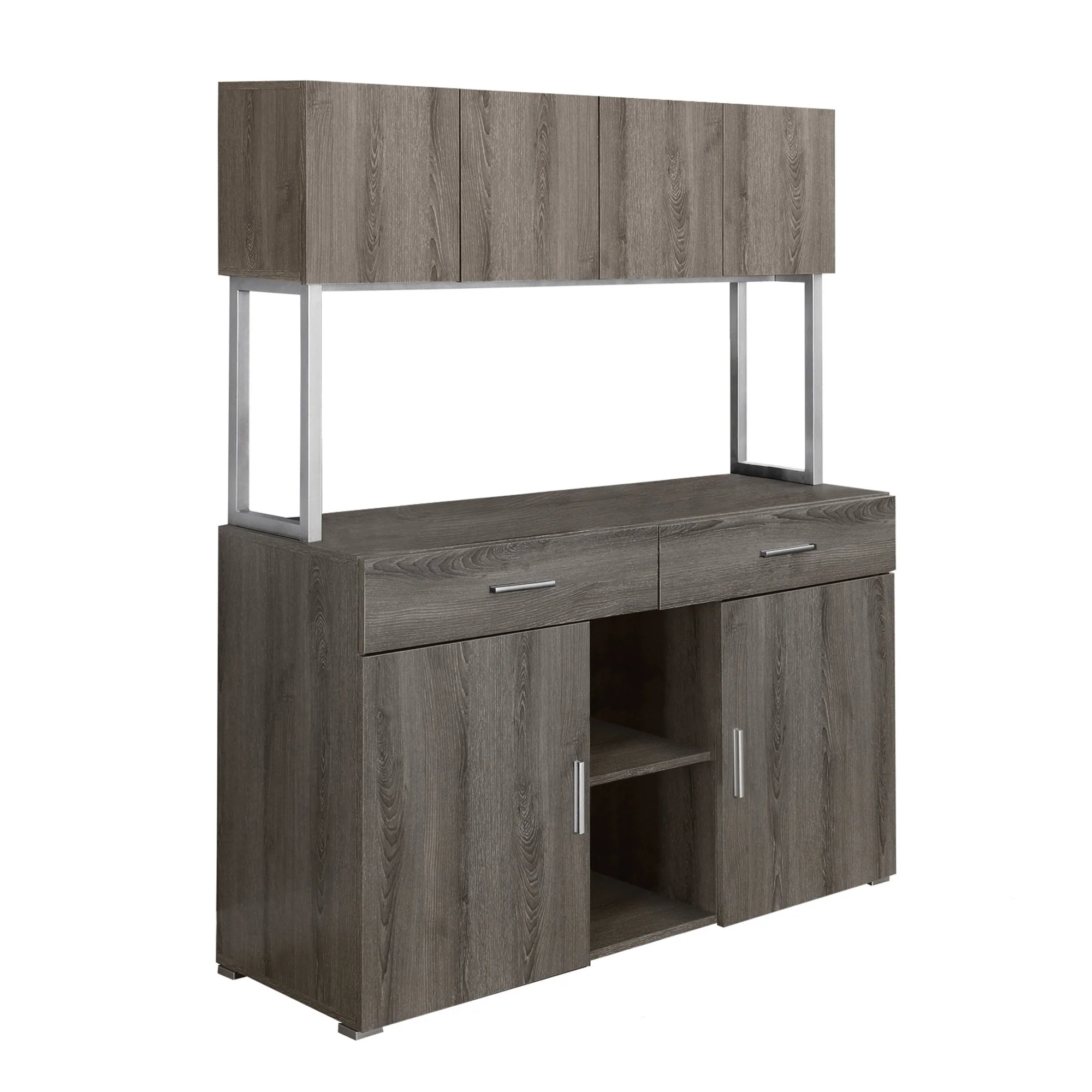 White Silver Particle Board Hollow Core Metal Office Cabinet By Homeroots - Image 5