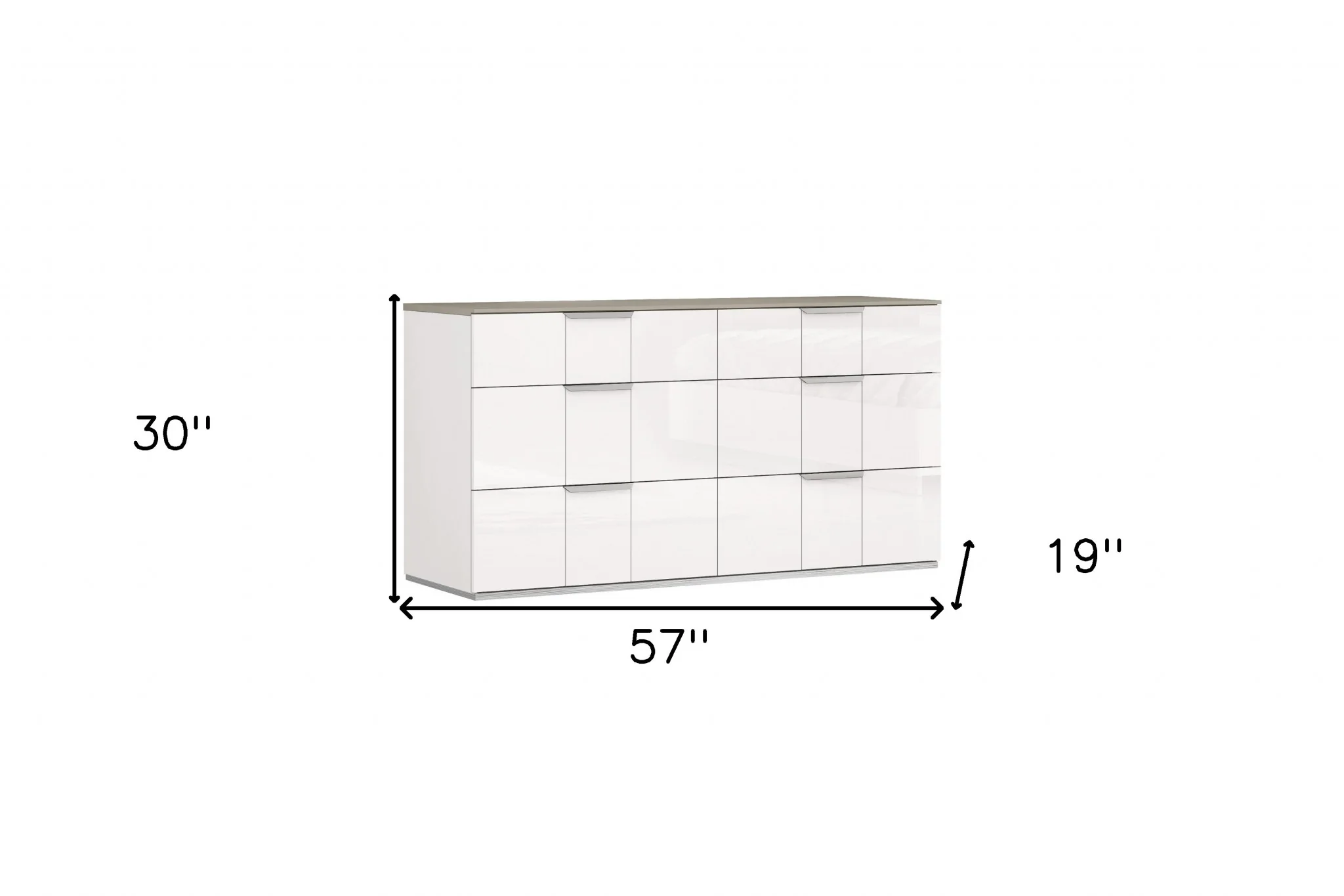 White Six Drawer Double Dresser By Homeroots - Image 5