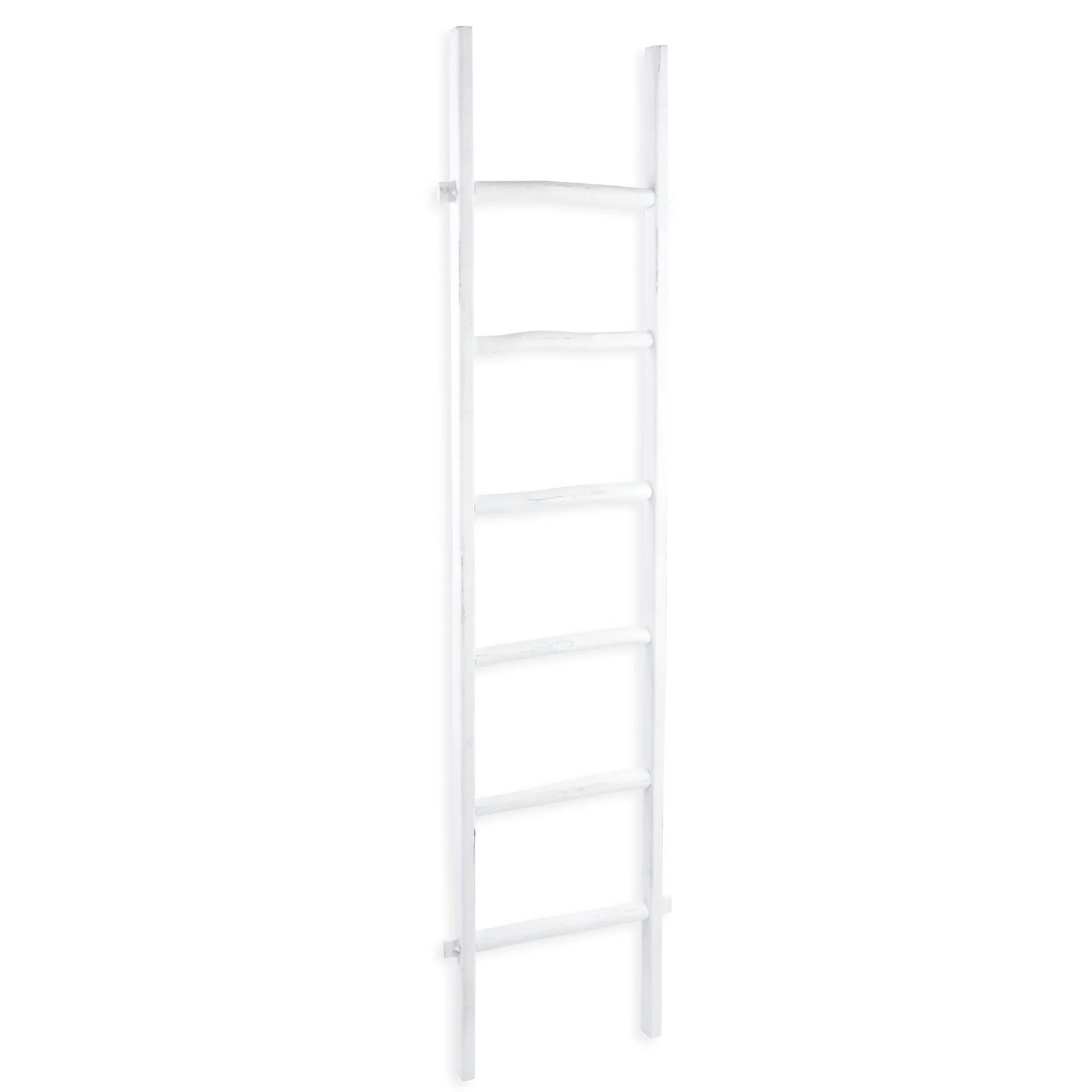 White Six Step Solid Wood Decorative Ladder By Homeroots - Image 2