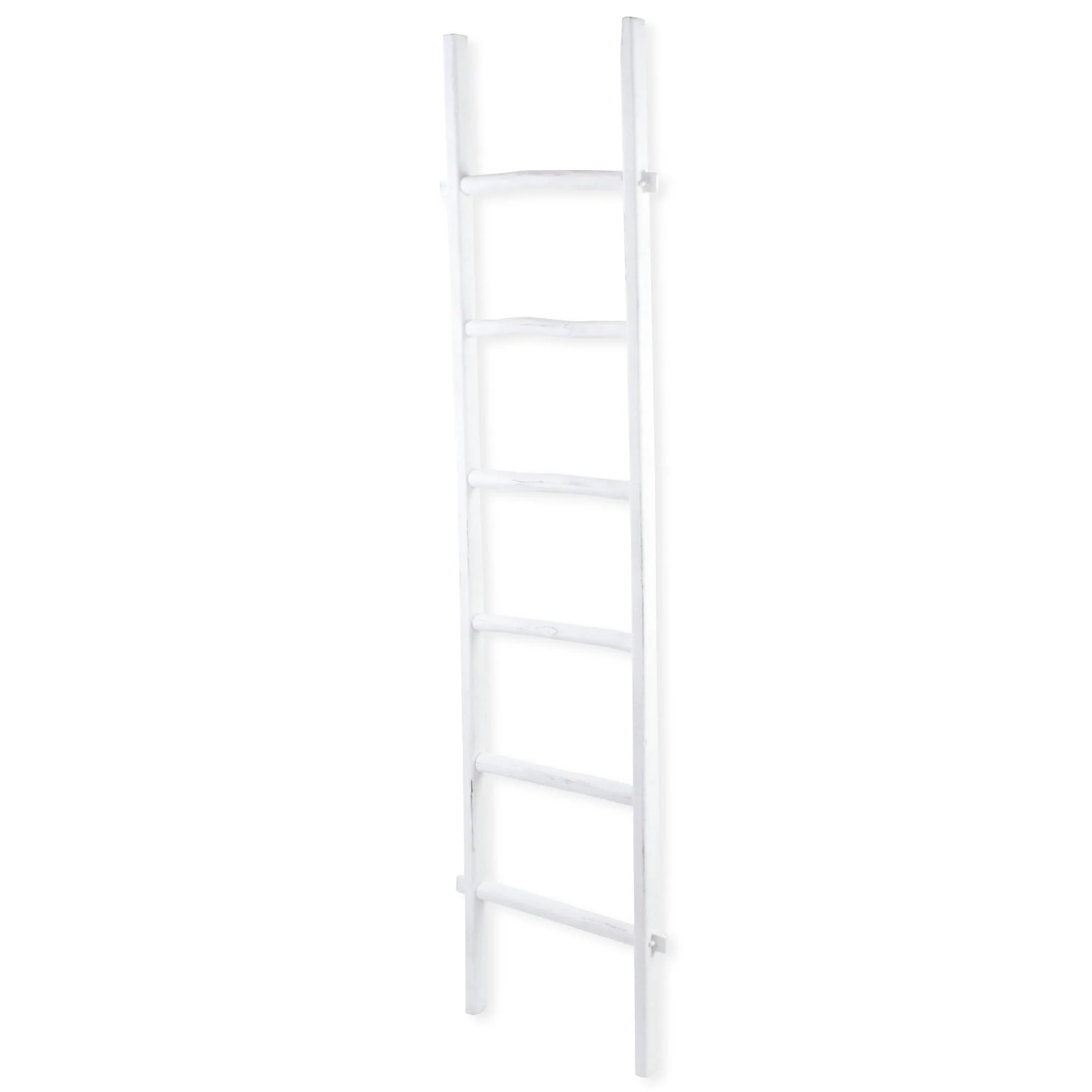 White Six Step Solid Wood Decorative Ladder By Homeroots - Image 3