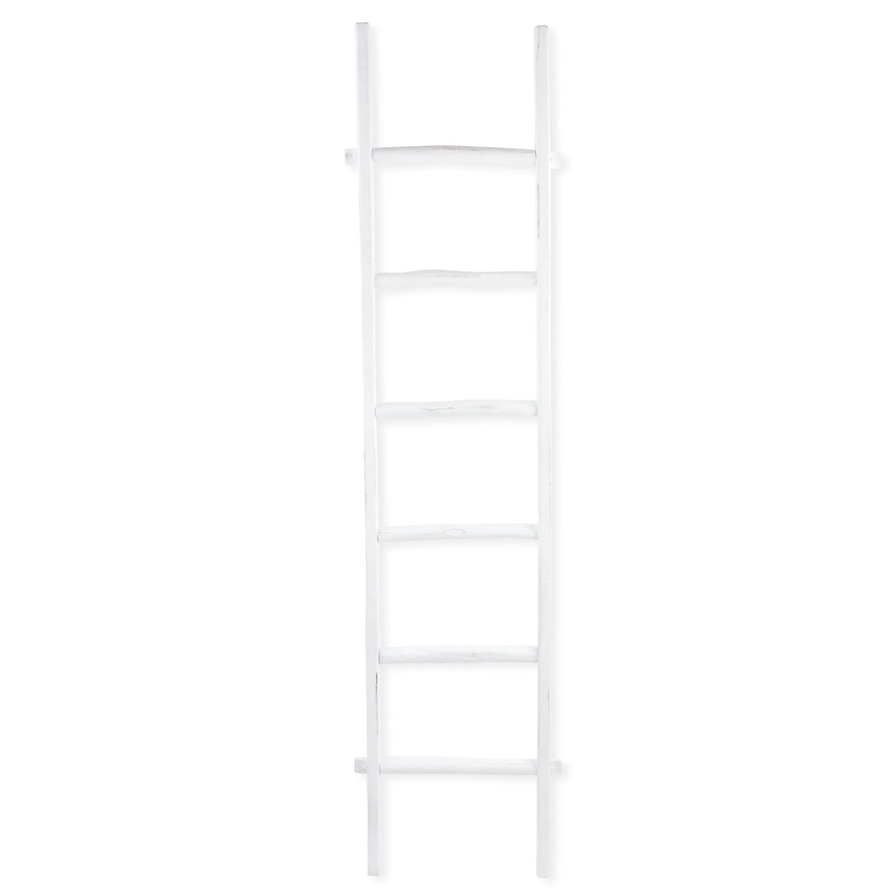 White Six Step Solid Wood Decorative Ladder By Homeroots - Image 8