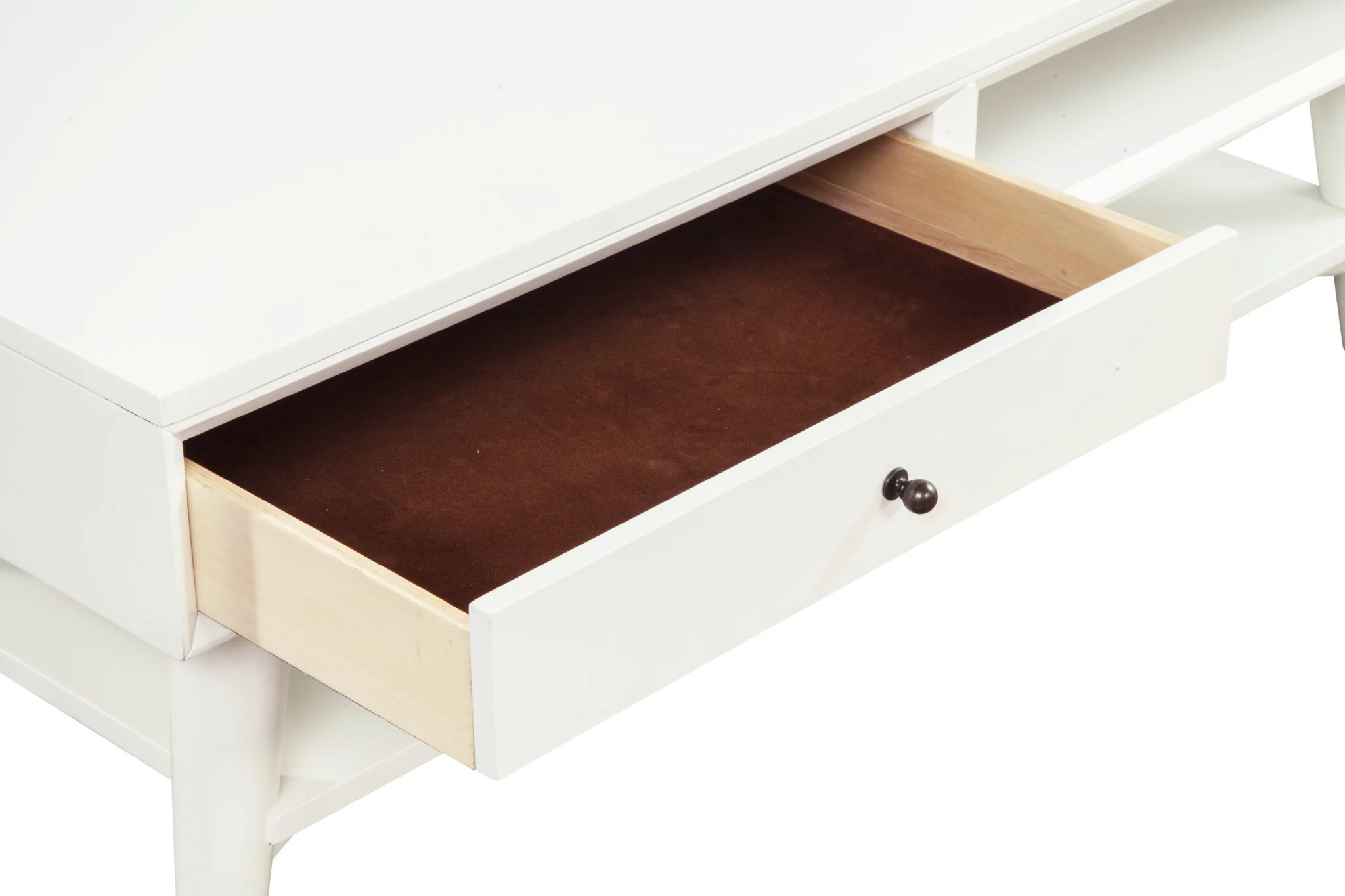 White Solid And Manufactured Wood Coffee Table With Drawer By Homeroots - Image 5