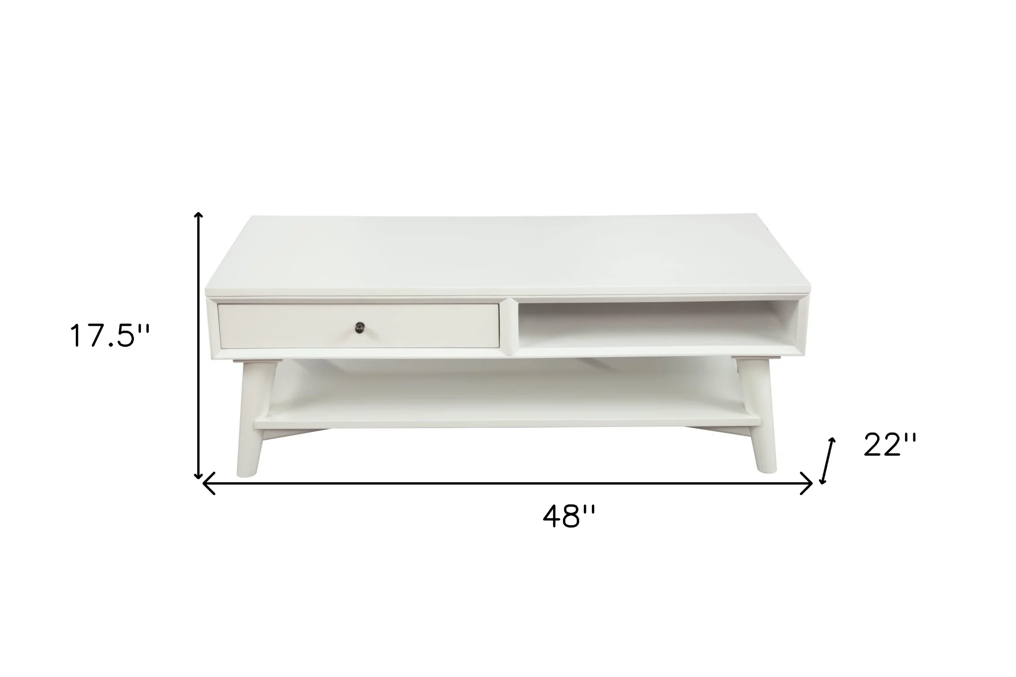 White Solid And Manufactured Wood Coffee Table With Drawer By Homeroots - Image 6