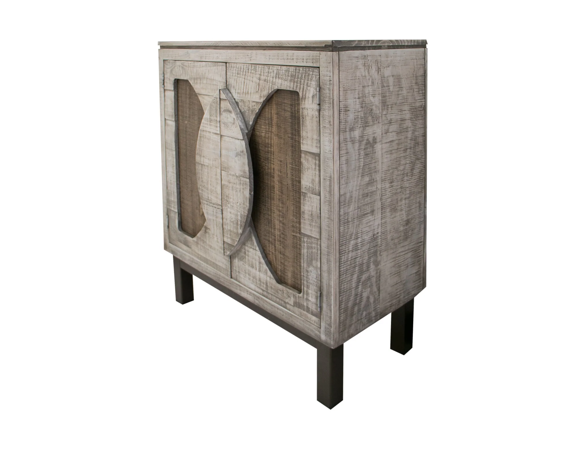White Solid and Manufactured Wood Distressed Buffet Table By Homeroots - Image 2