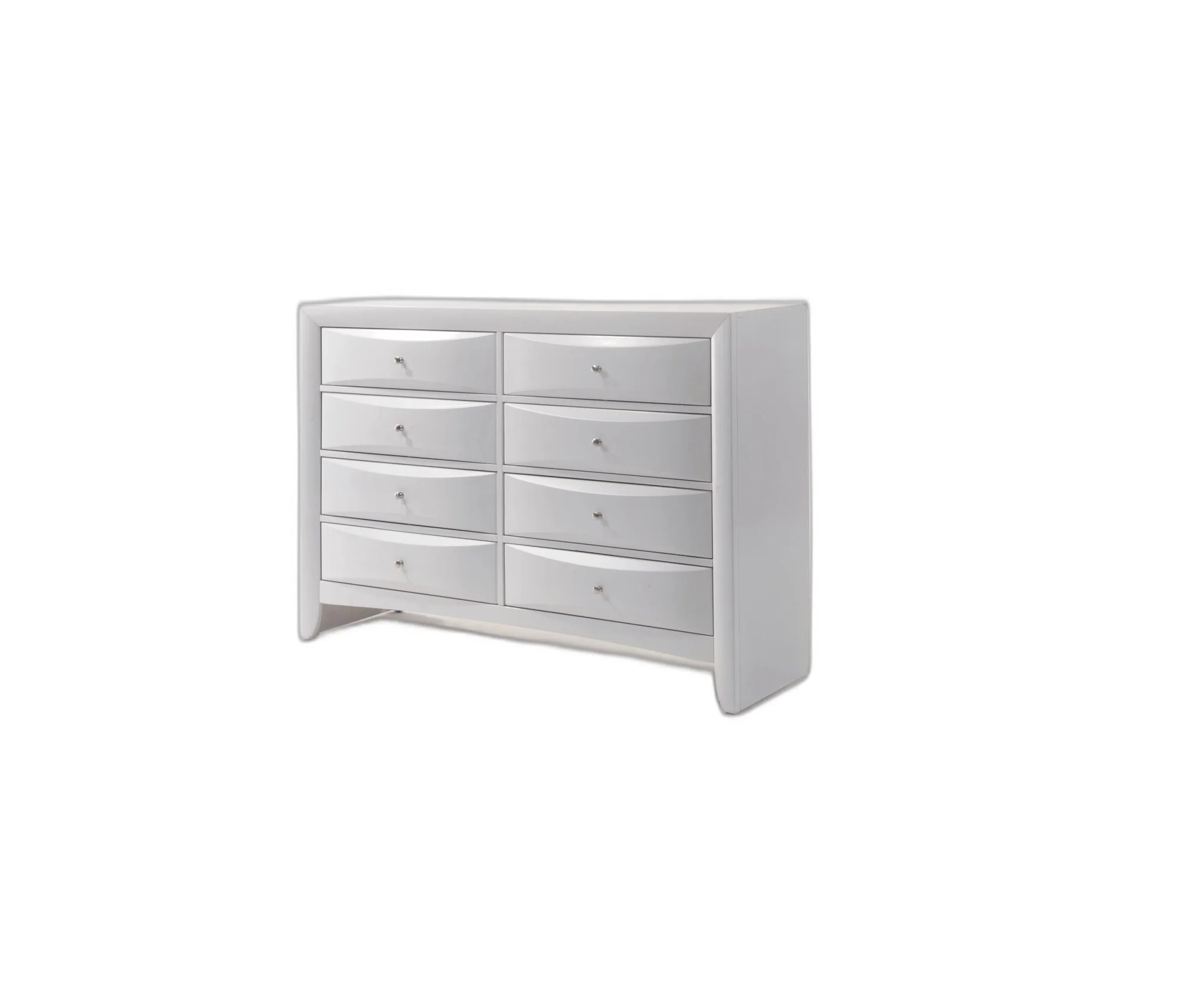White Solid and Manufactured Wood Eight Drawer Double Dresser By Homeroots - Image 2