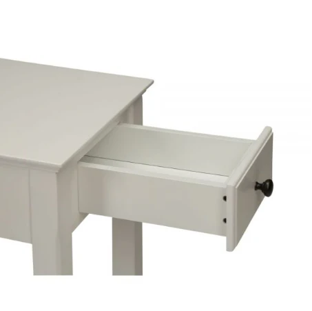 White Solid and Manufactured Wood End Table With Drawer And Shelf By Homeroots - Image 6
