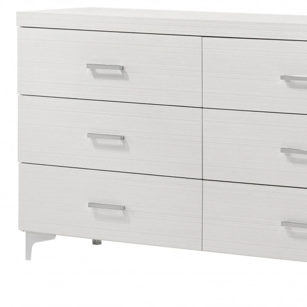 White Solid and Manufactured Wood Six Drawer Double Dresser By Homeroots - Image 2