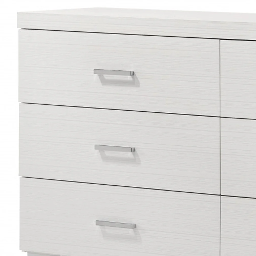 White Solid and Manufactured Wood Six Drawer Double Dresser By Homeroots - Image 5