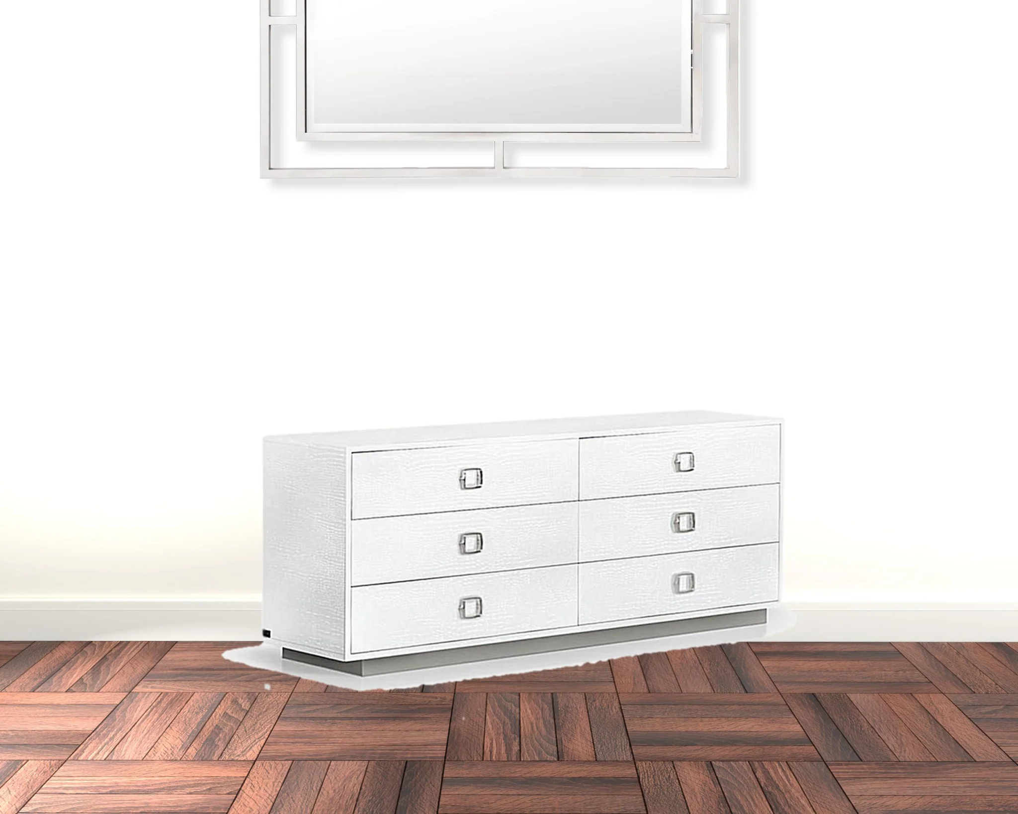 White Solid And Manufactured Wood Six Drawer Dresser By Homeroots - Image 2