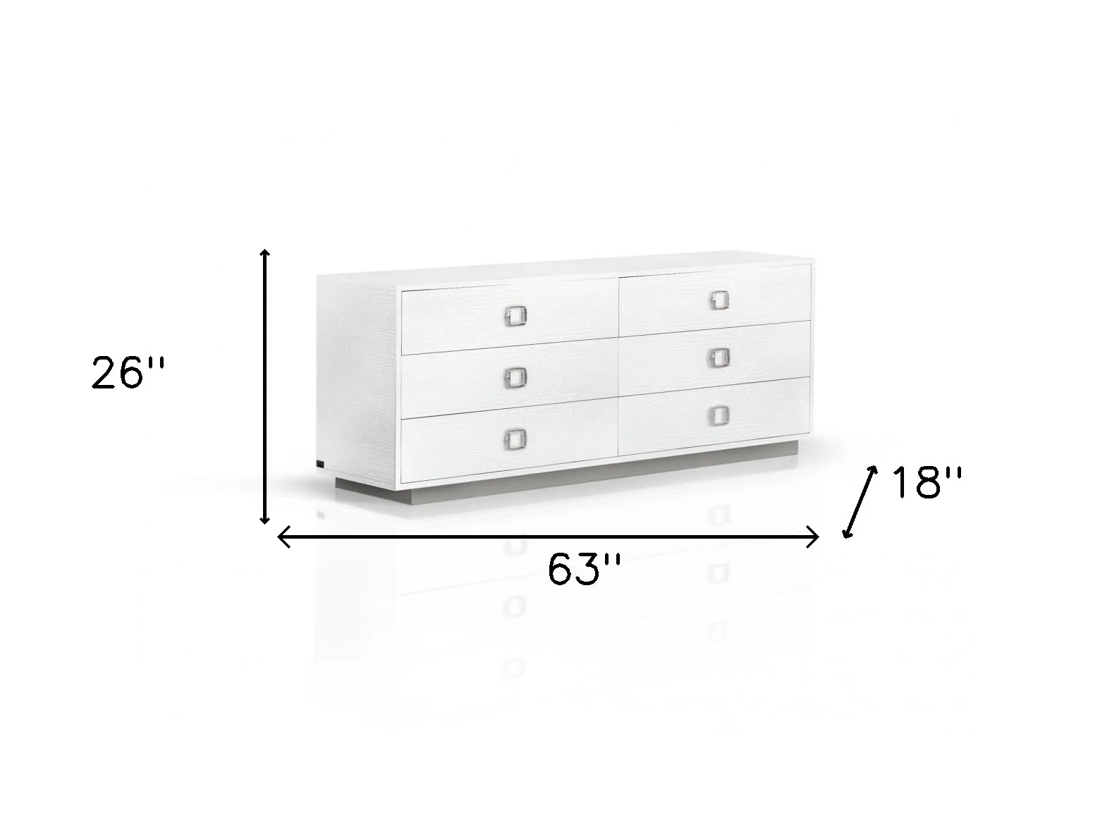 White Solid And Manufactured Wood Six Drawer Dresser By Homeroots - Image 5