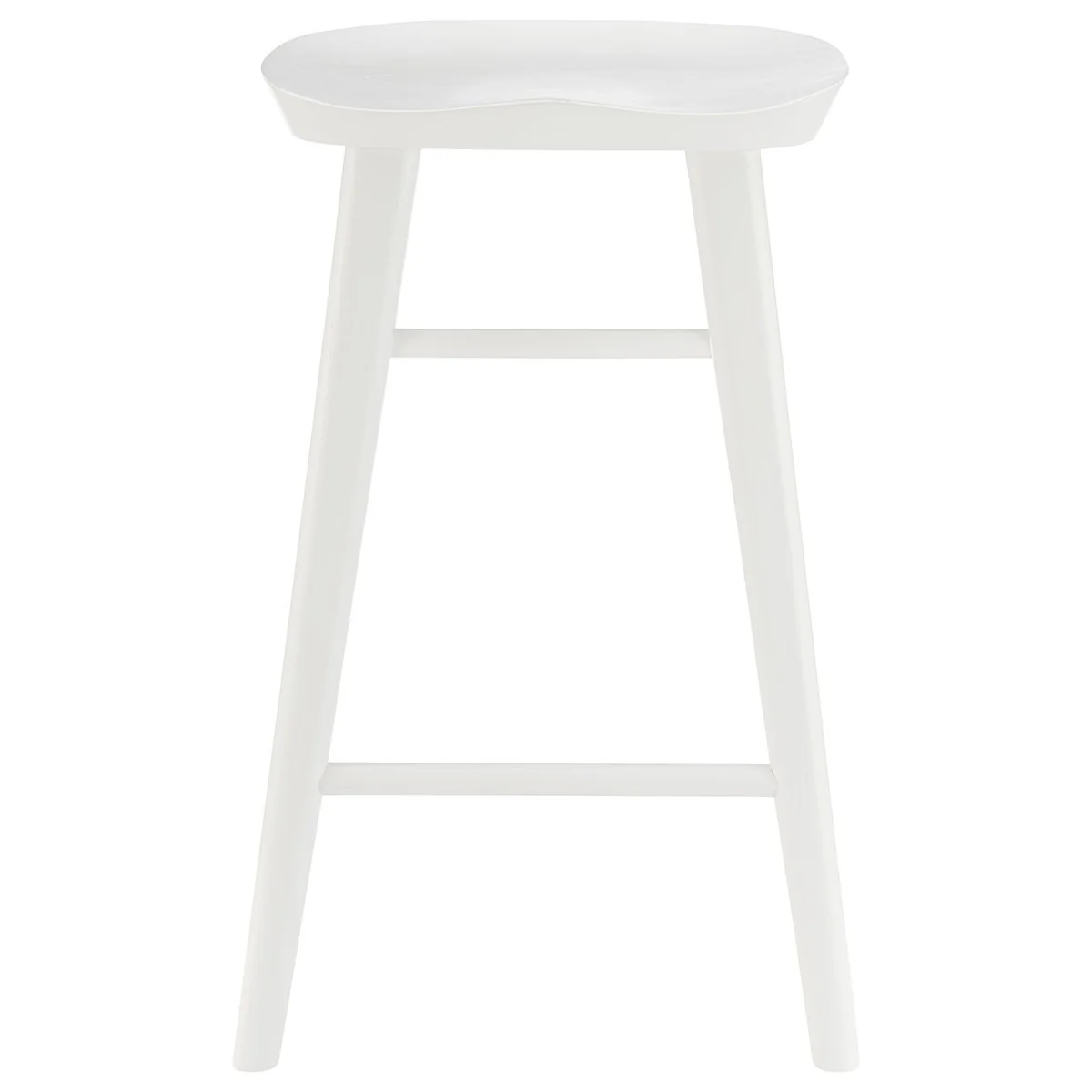 White Solid Wood Backless Counter Height Bar Chair By Homeroots - Image 3