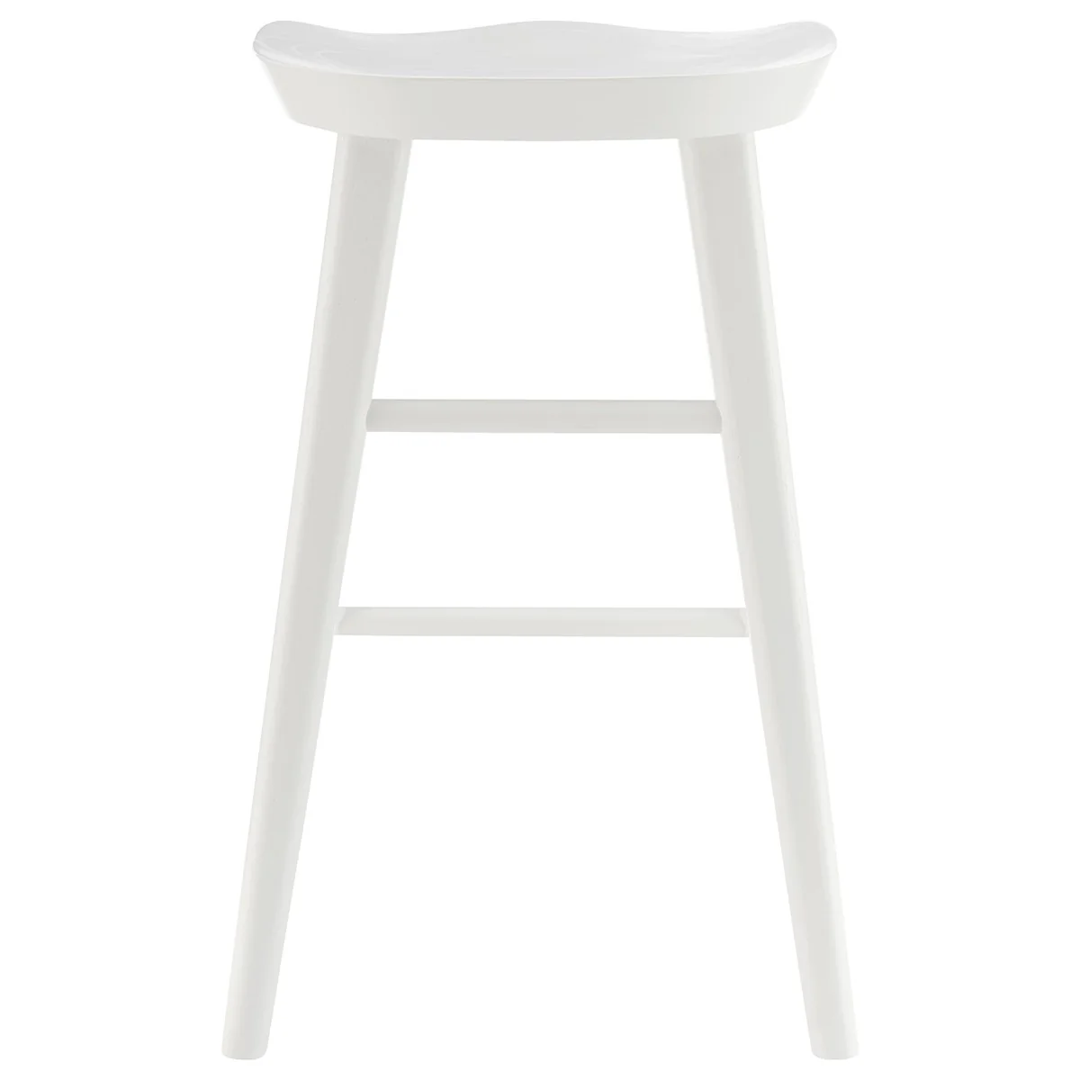 White Solid Wood Backless Counter Height Bar Chair By Homeroots - Image 4