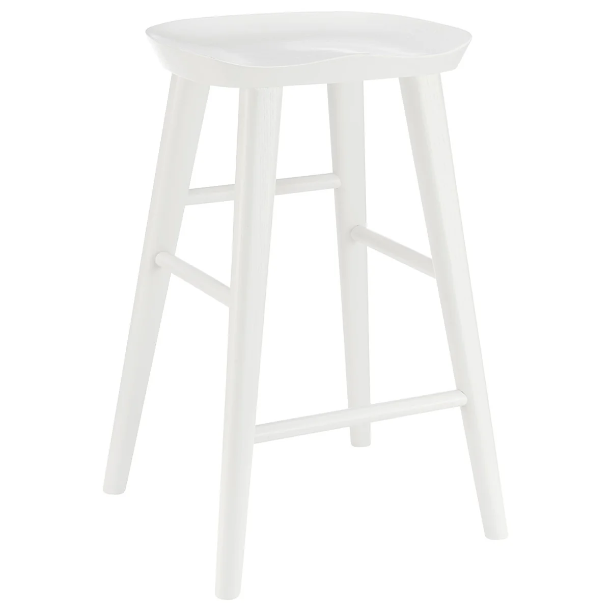 White Solid Wood Backless Counter Height Bar Chair By Homeroots - Image 5