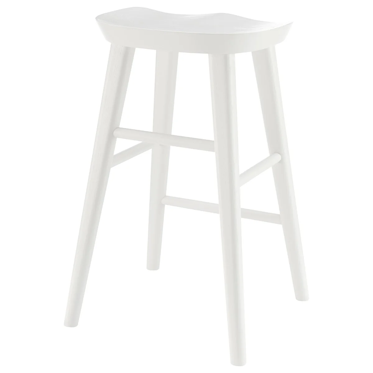 White Solid Wood Backless Counter Height Bar Chair By Homeroots - Image 7