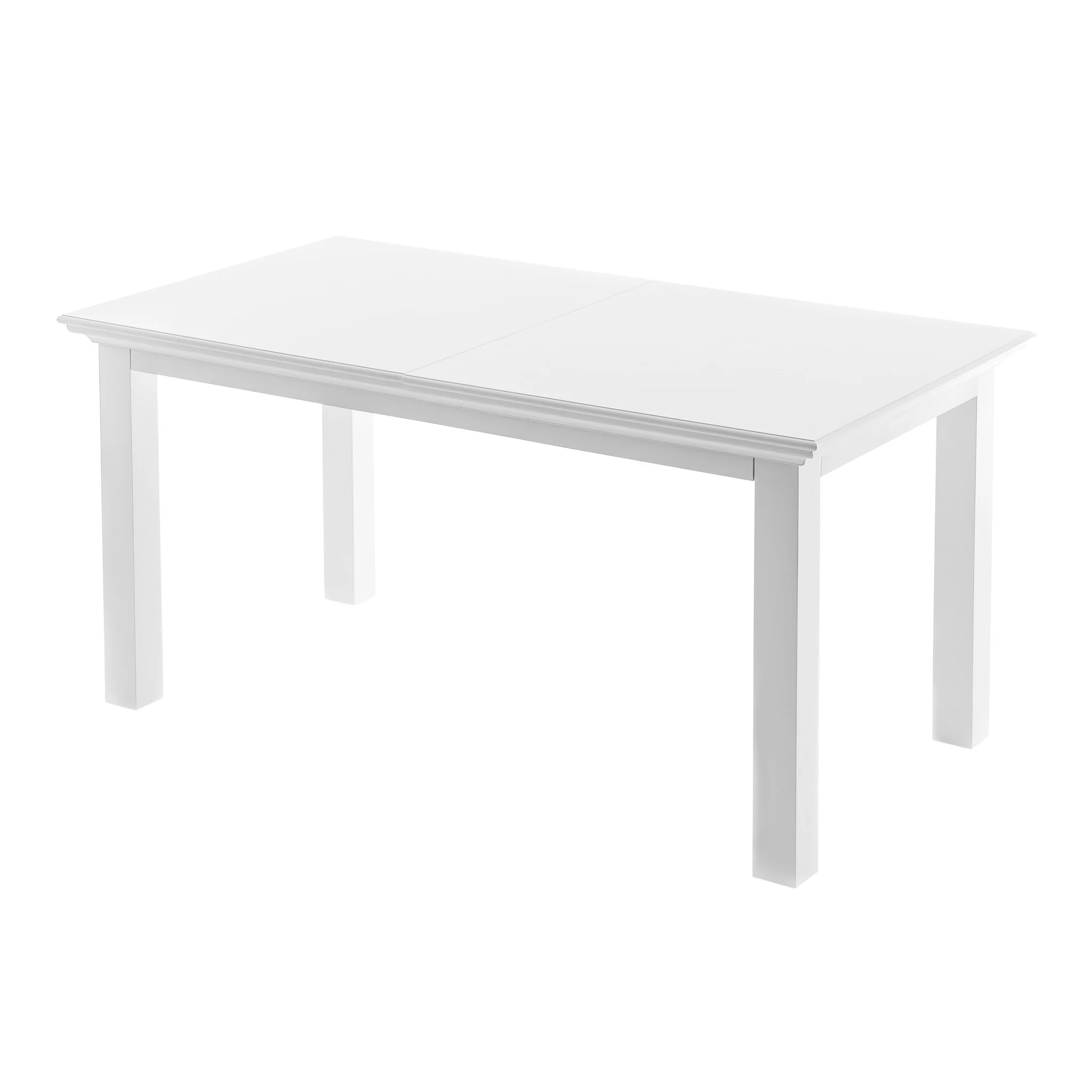 White Solid Wood Butterfly Leaf Extending Dining Table By Homeroots - Image 2
