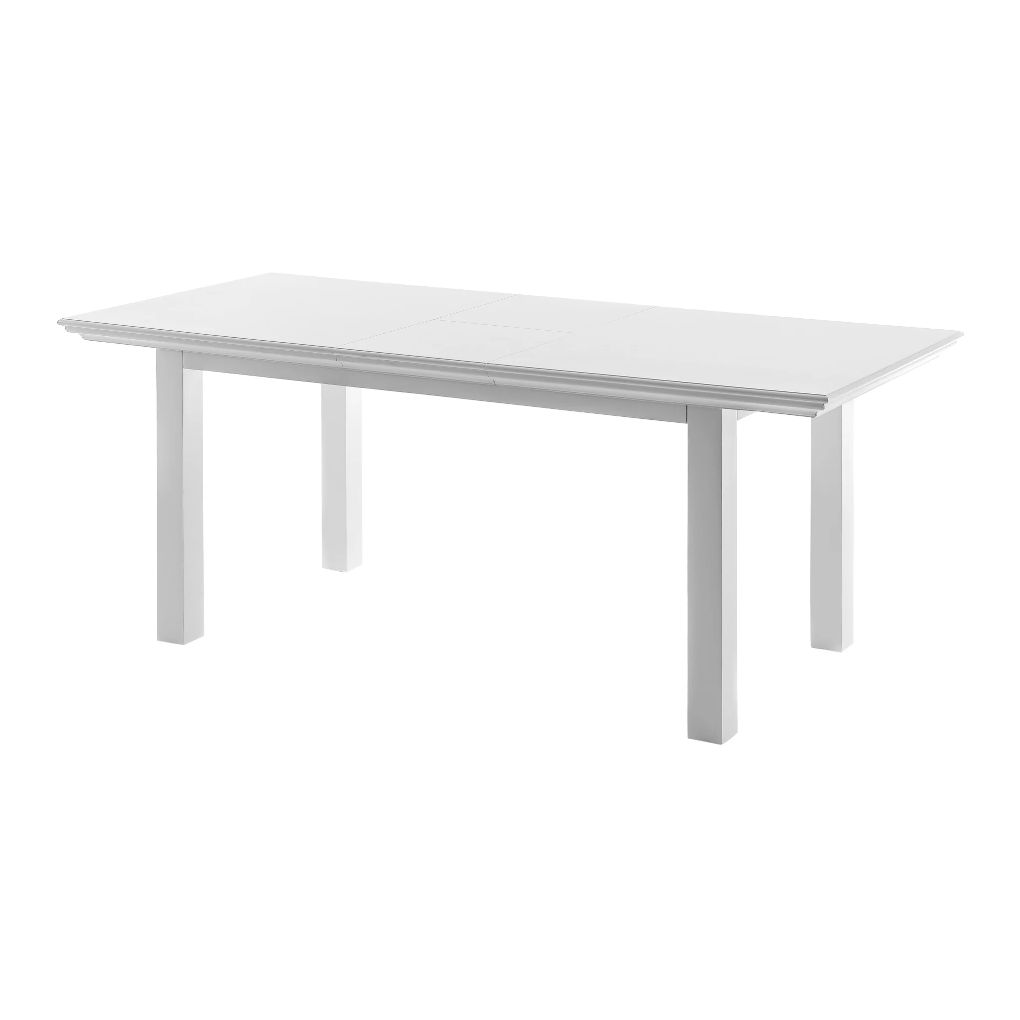 White Solid Wood Butterfly Leaf Extending Dining Table By Homeroots - Image 3