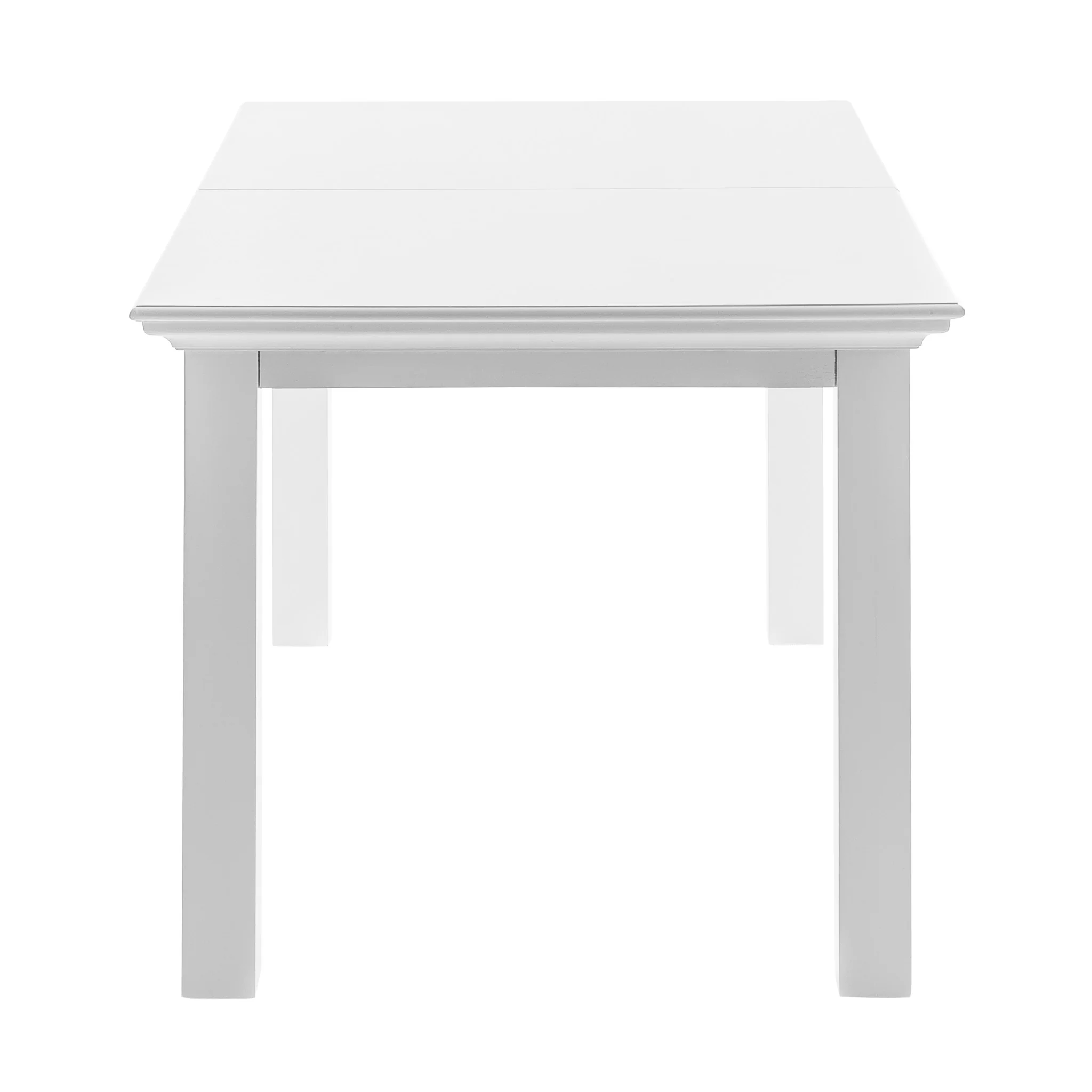 White Solid Wood Butterfly Leaf Extending Dining Table By Homeroots - Image 4