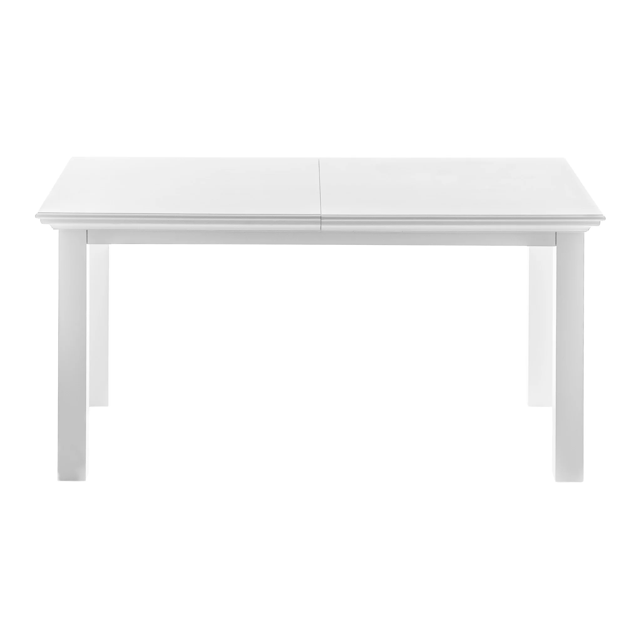 White Solid Wood Butterfly Leaf Extending Dining Table By Homeroots - Image 5