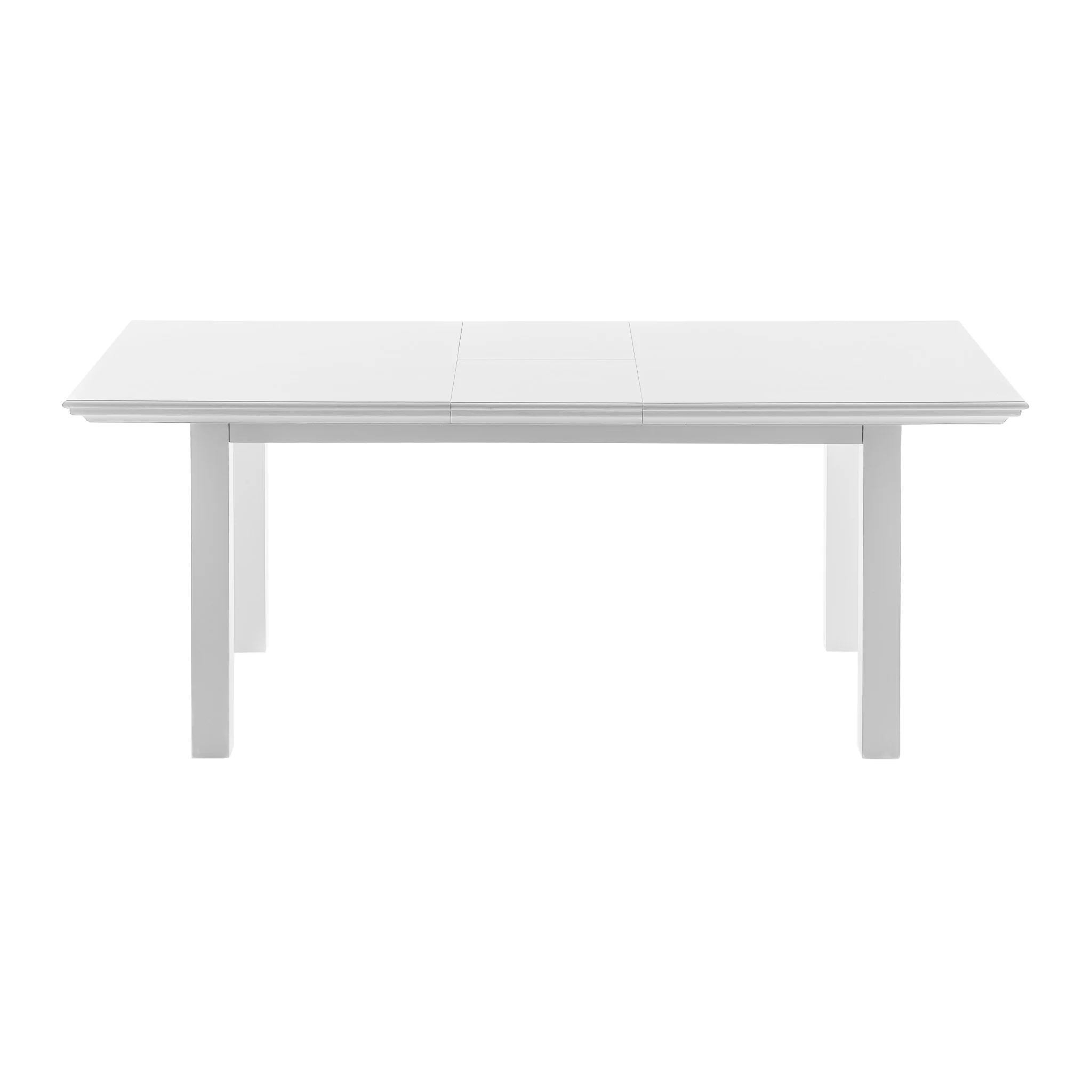 White Solid Wood Butterfly Leaf Extending Dining Table By Homeroots - Image 6