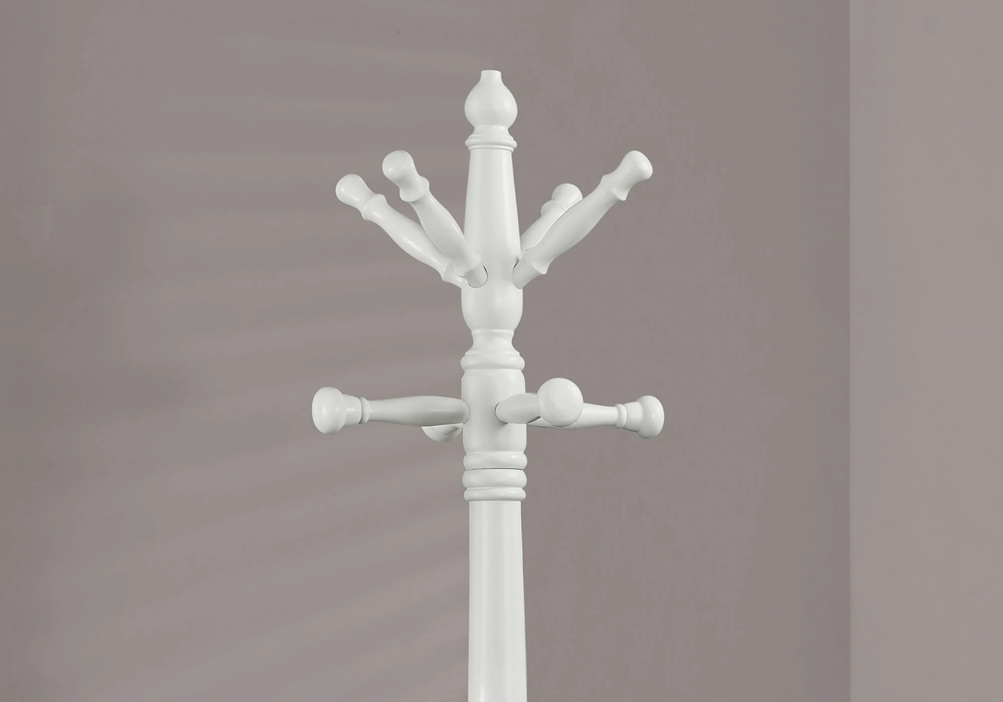 White Solid Wood Coat Rack with Triple Tiered Coat Stand By Homeroots - Image 2