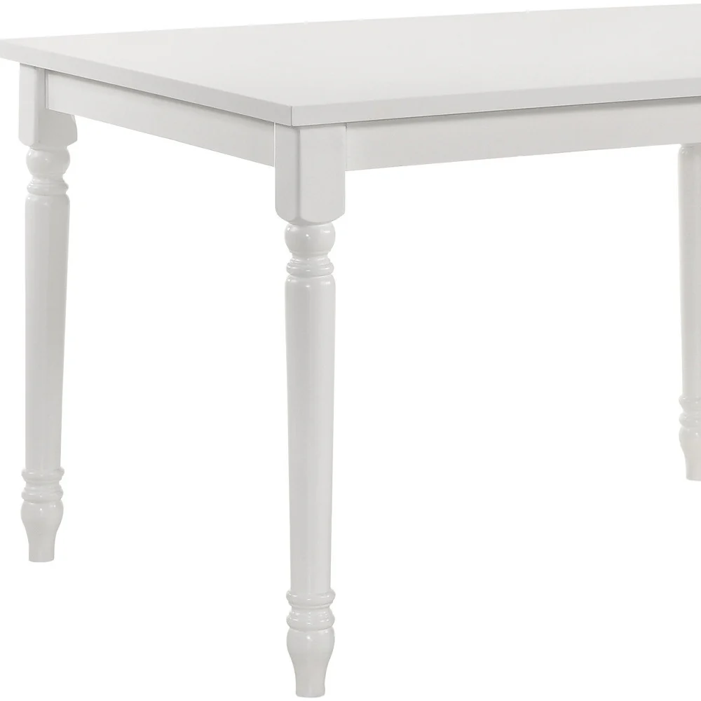 White Solid Wood Dining Table By Homeroots - Image 3