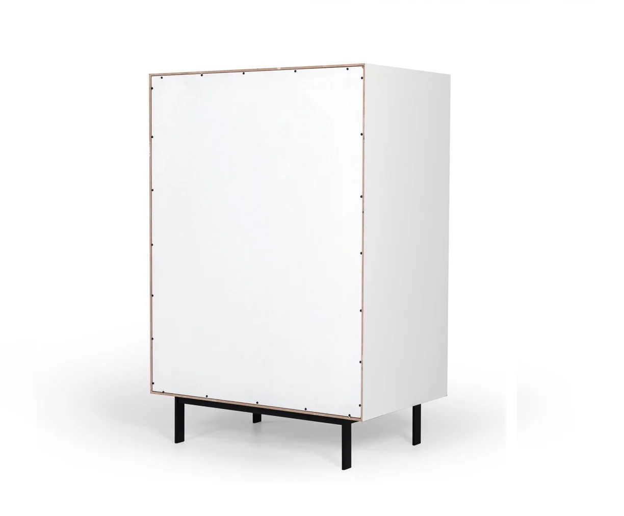 White Solid Wood Five Drawer Chest By Homeroots - Image 4